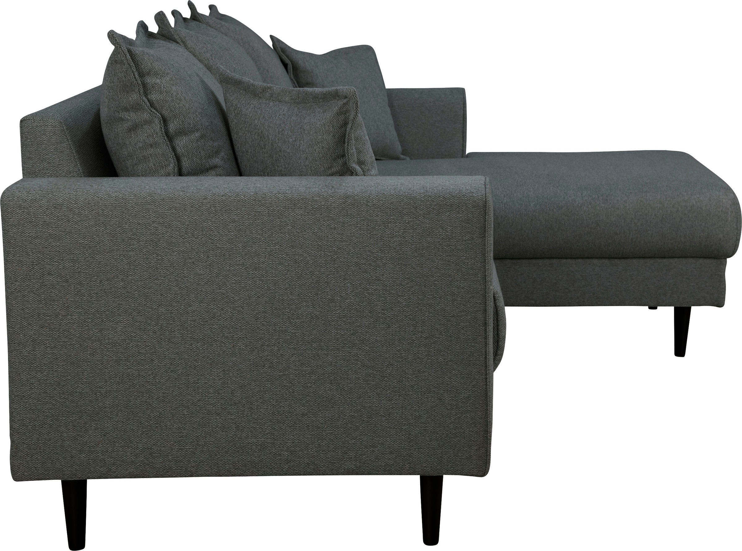Home affaire Ecksofa »VEYRAS L-Form, hoher Sitzkomfort, Maße B/T/H: 230/150/76 cm«, mit Wellenunterfederung, incl. Rückenkissen und Zierkissen