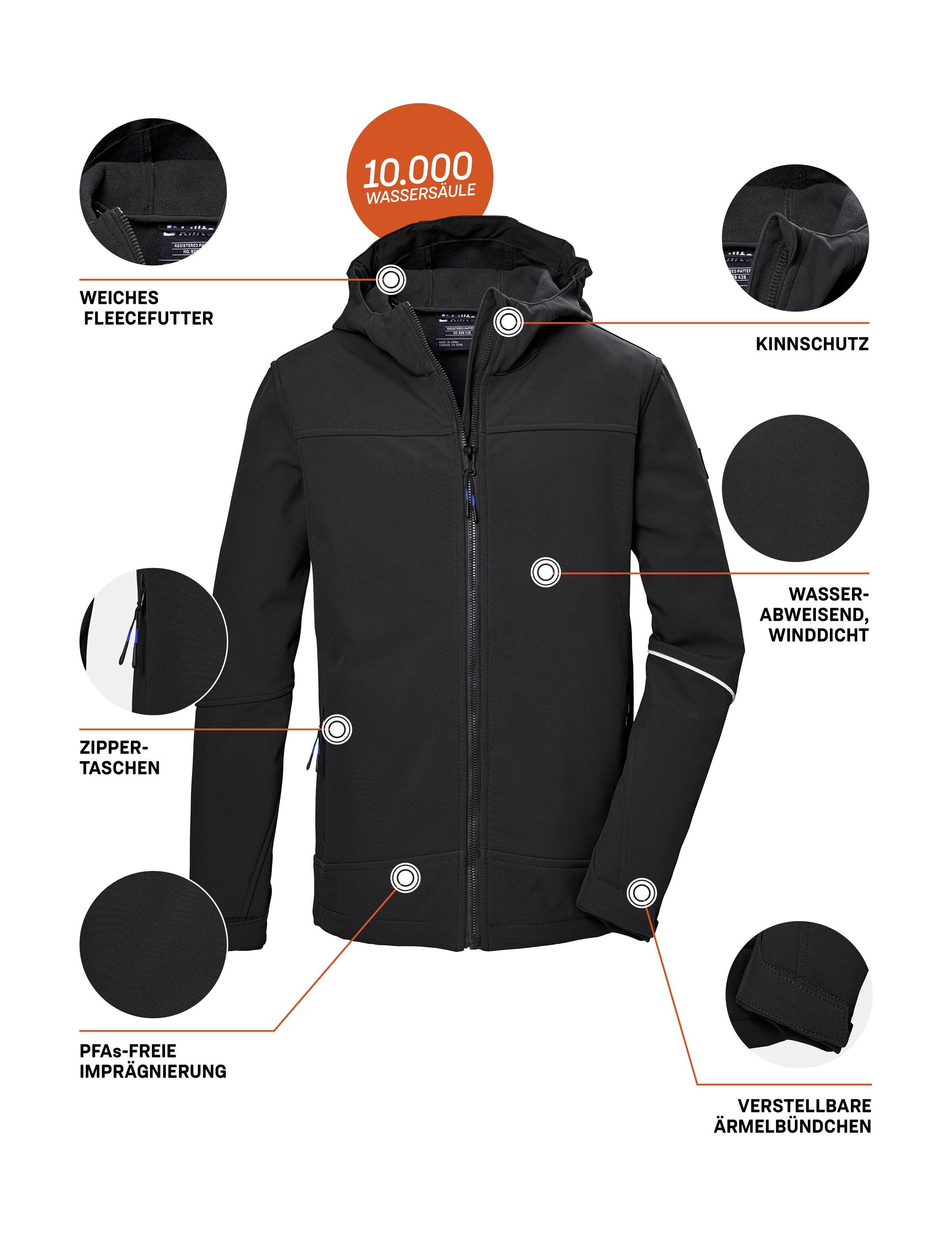 Killtec Softshelljacke »KOS 143 BYS SFTSHLL JCKT« Wind- und wasserabweisende, atmungsaktive Kinderjacke