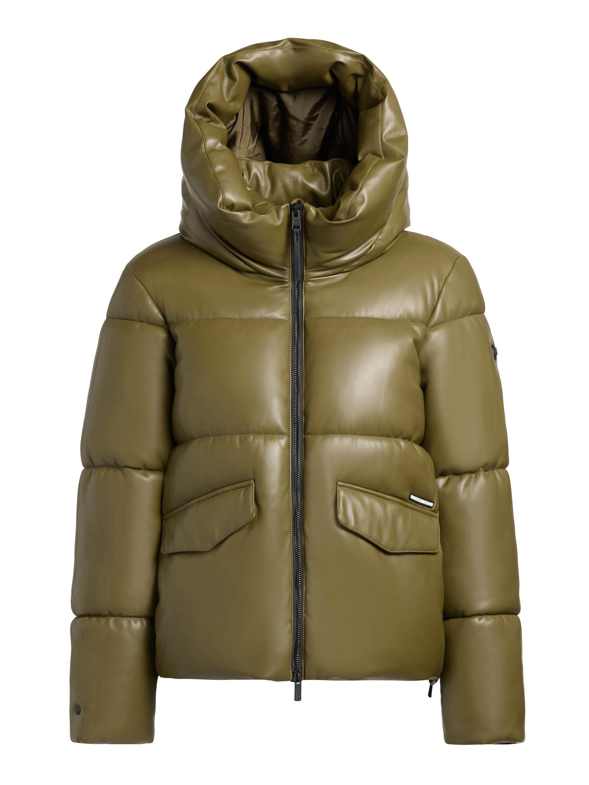 khujo, Damen, Steppjacke »Steppjacke Aurora«, Olive, XS, Olive, Modische Damen Steppjacke in Lederoptik