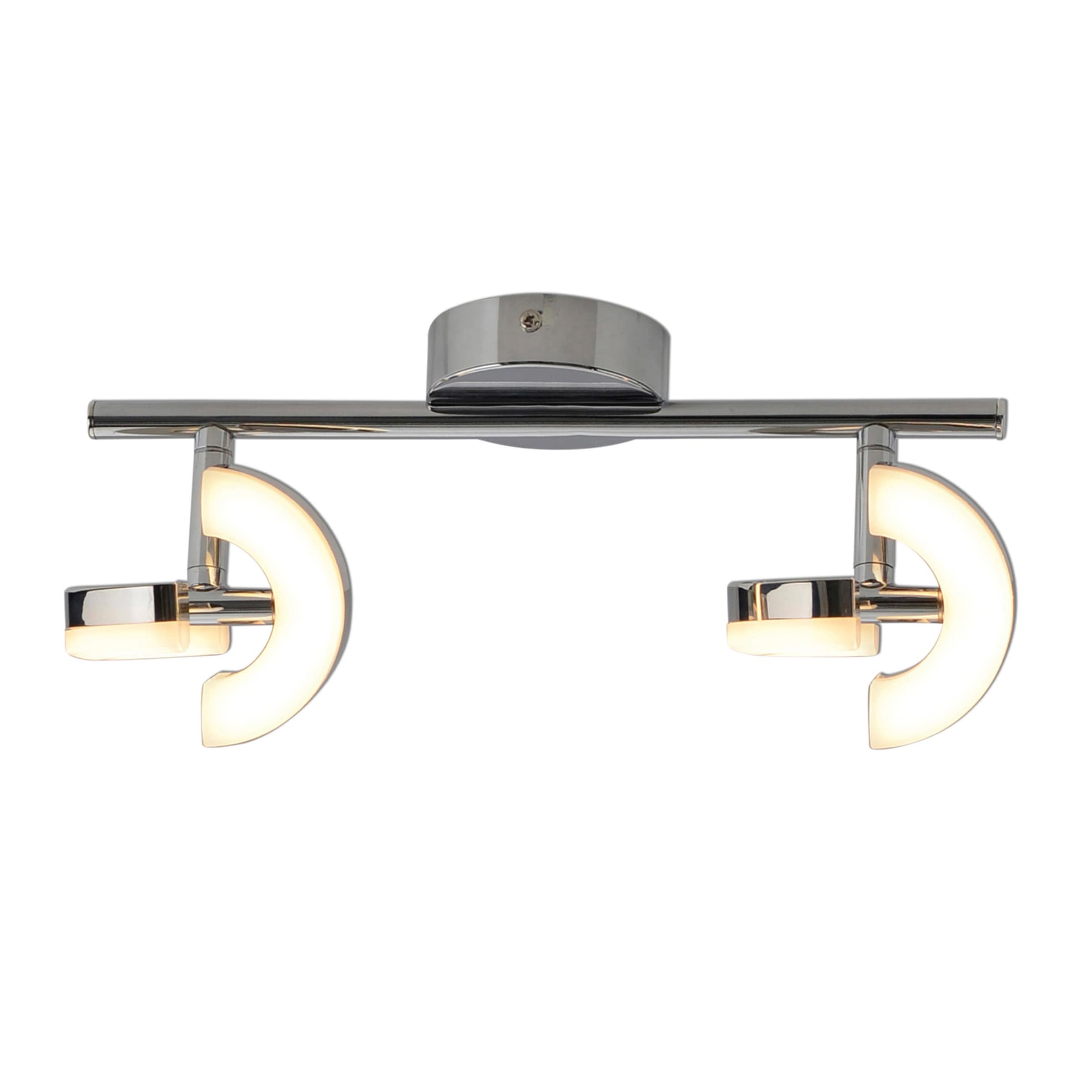 näve LED Deckenspot »Affi« LED-Modul 1 Stk. Warmweiß 2er Spot Wand und Decke, verstellbar, L: 30cm, chromfarben, warmweiß