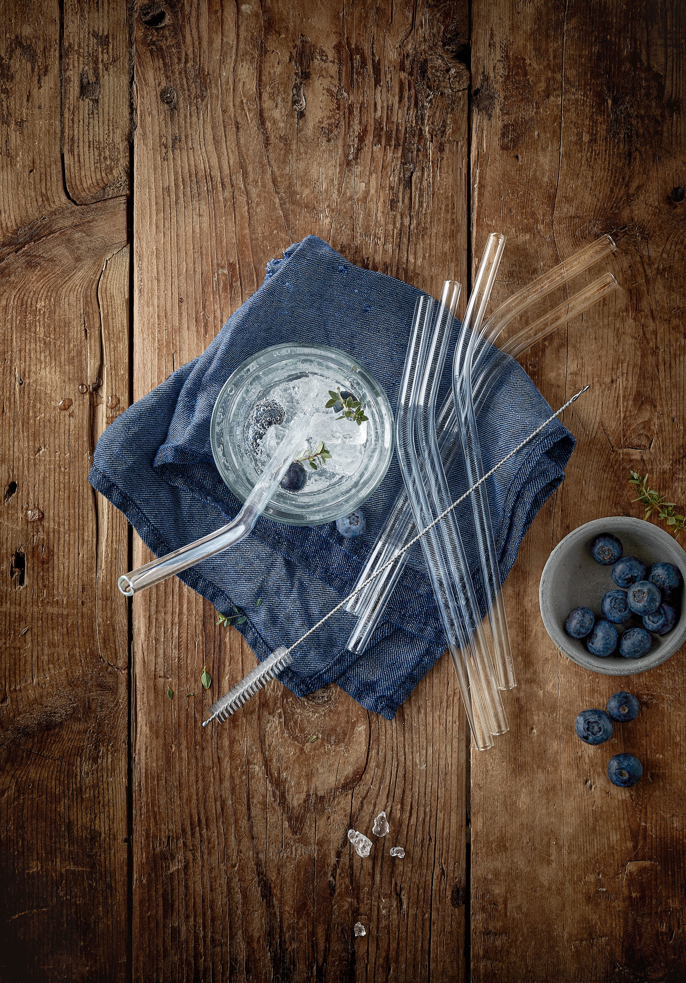 WMF Trinkhalme »WMF« 6-teiliges Set, 22 cm Länge, inkl. Reinigungsbürste, Borosilikatglas