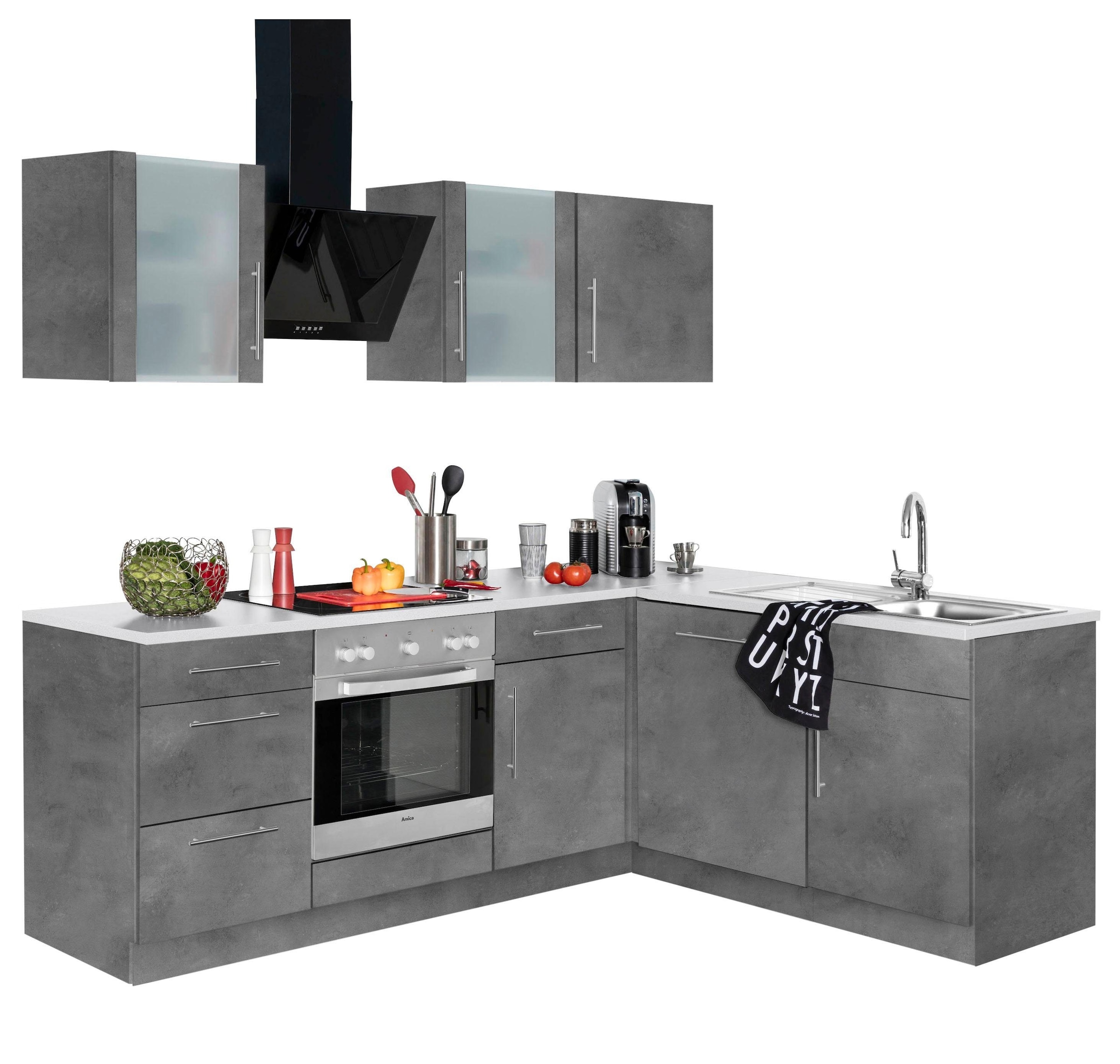 wiho Küchen Winkelküche »Cali«, mit 220 bestellen E-Geräten, Stellbreite cm 170 bequem x