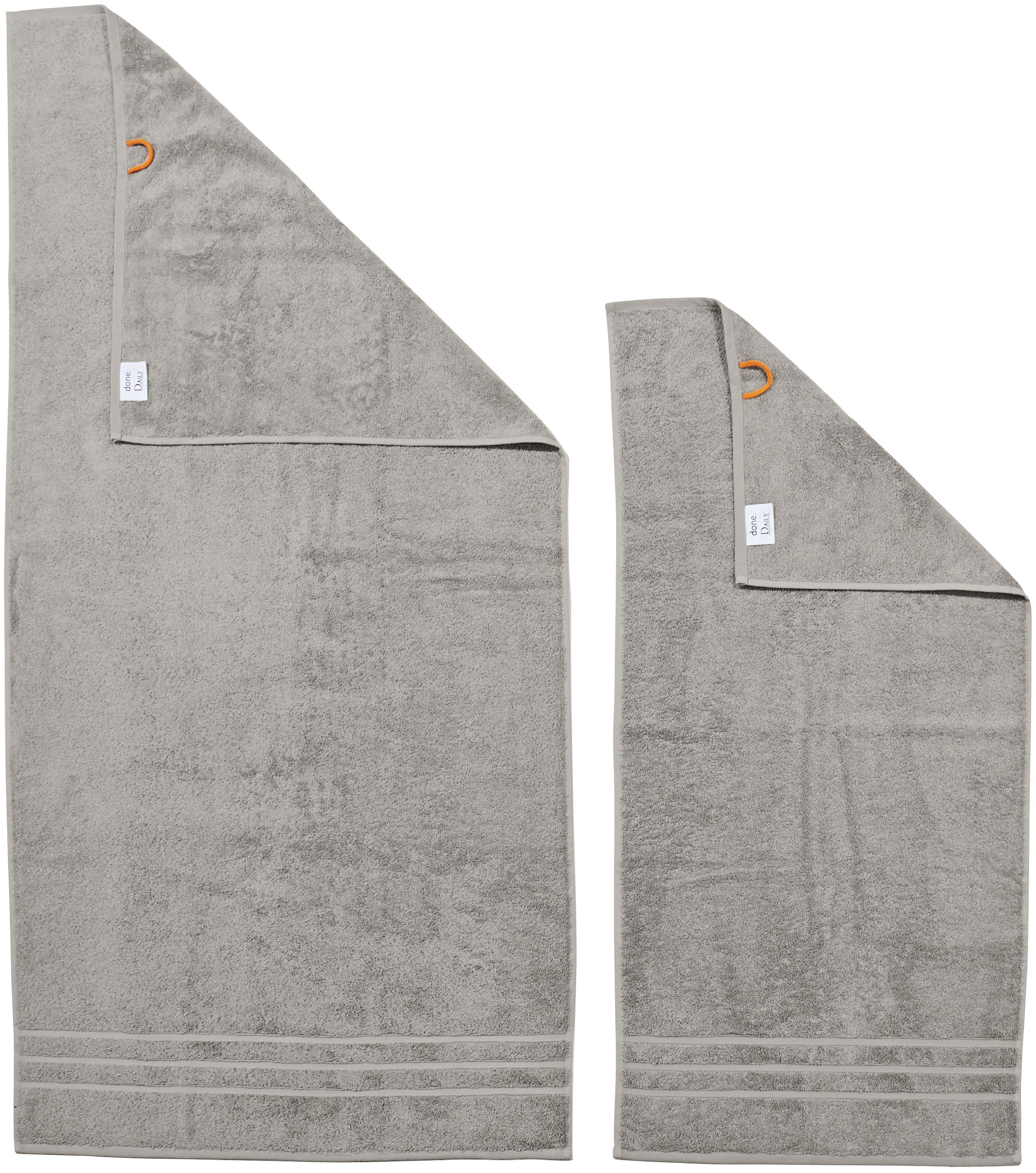 done.® Handtuch Set »Daily Uni«, (Set, 4 St., 2 Handtücher (50x100 cm)-2 Duschtücher (70x140 cm), saugfähiges Walkfrottier, in verschiedenen Set Varianten erhältlich