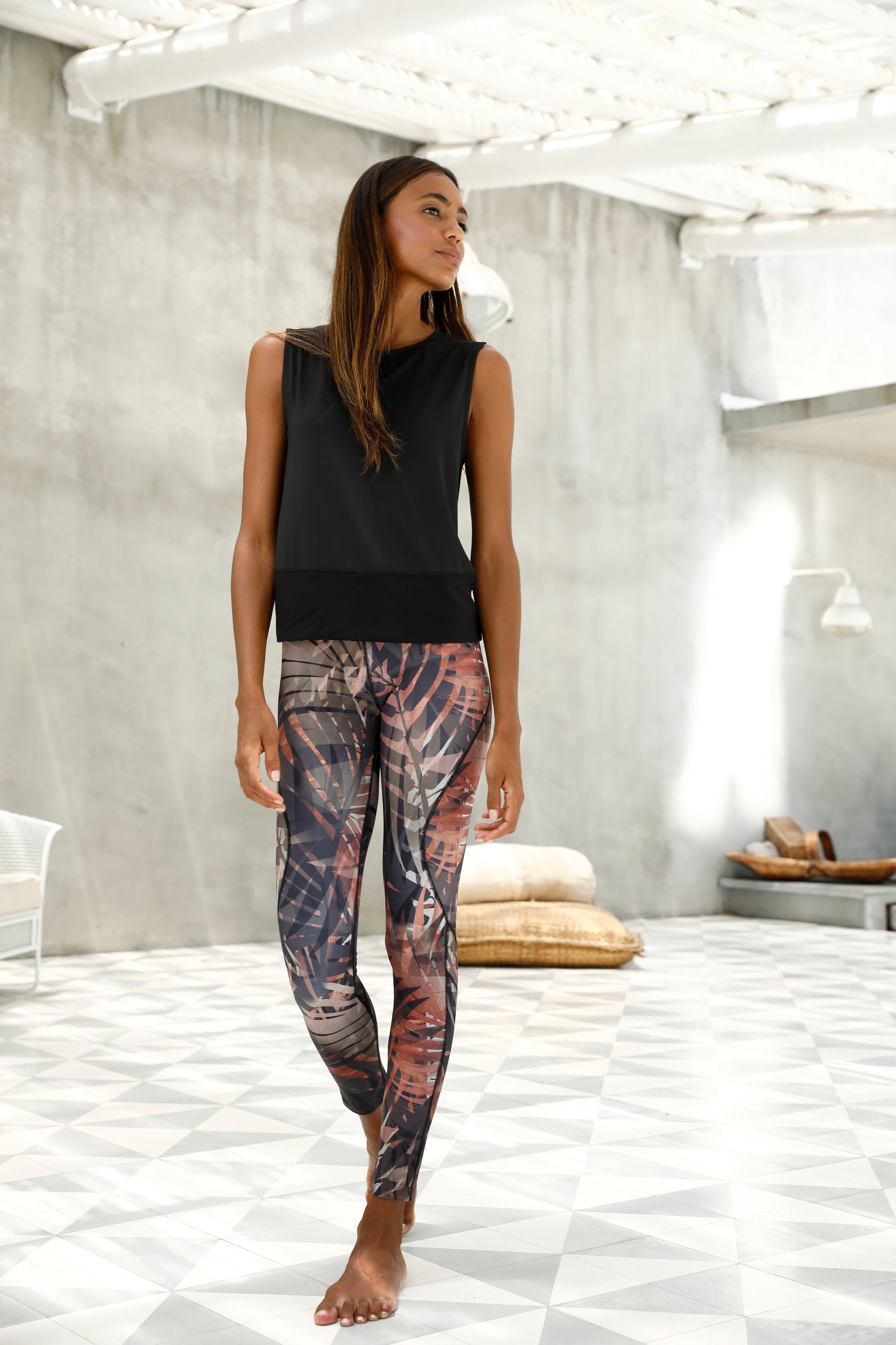 LASCANA ACTIVE Leggings »Tropical«, mit abstraktem Palmenprint, Loungewear