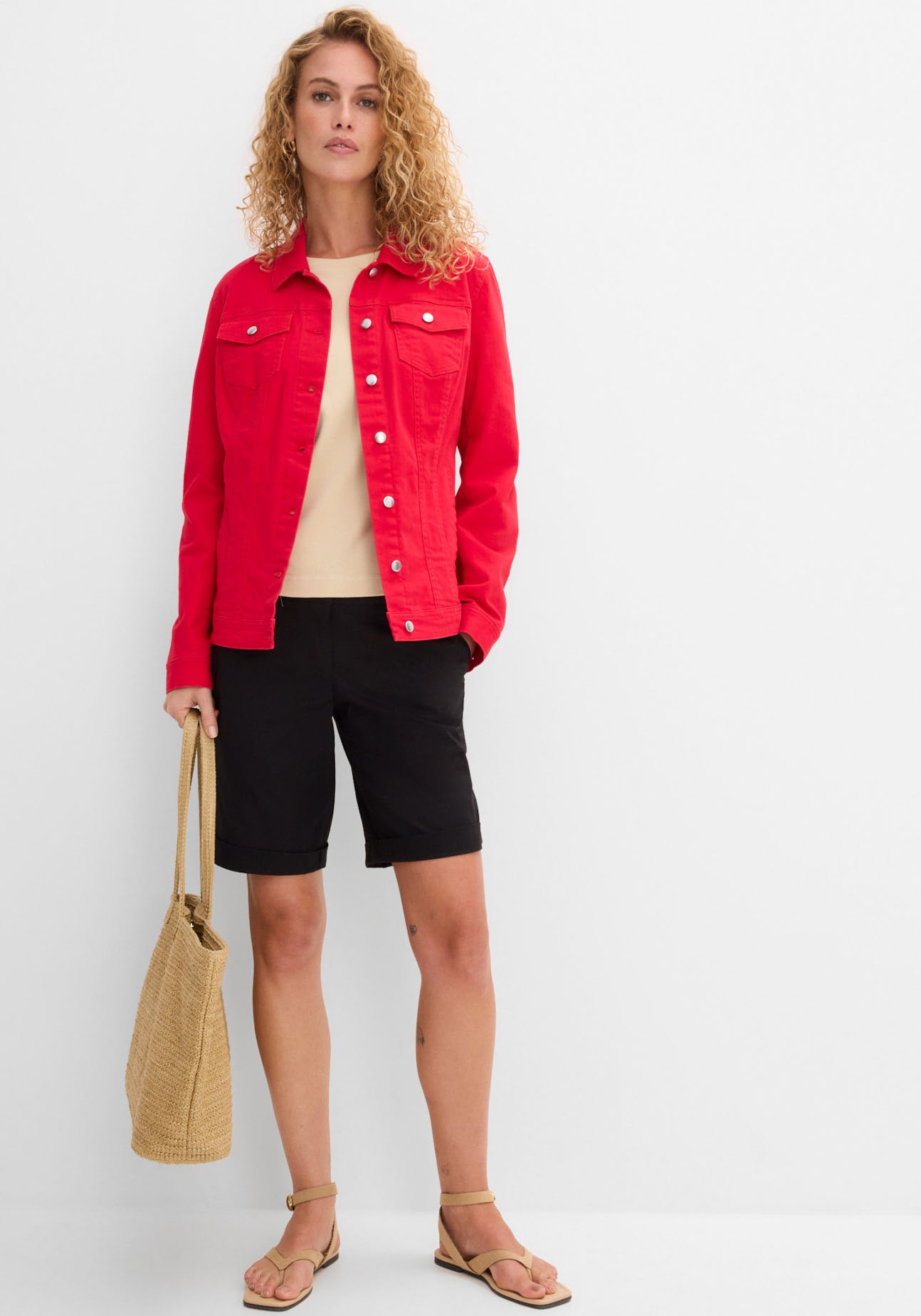 bonprix Bermudas »Stretch Bermuda«  mit krempelbaren Beinen, Regular Fit