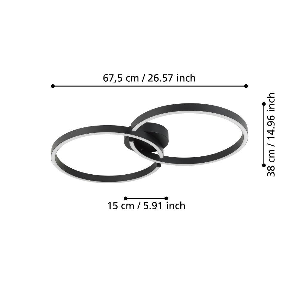 EGLO Deckenleuchte »AMANDOLO« LED-Modul 1 Stk. RGB | warmweiß - kaltweiß dimmbare Deckenlampe, Fernbedienung, Metall, RGB Backlight