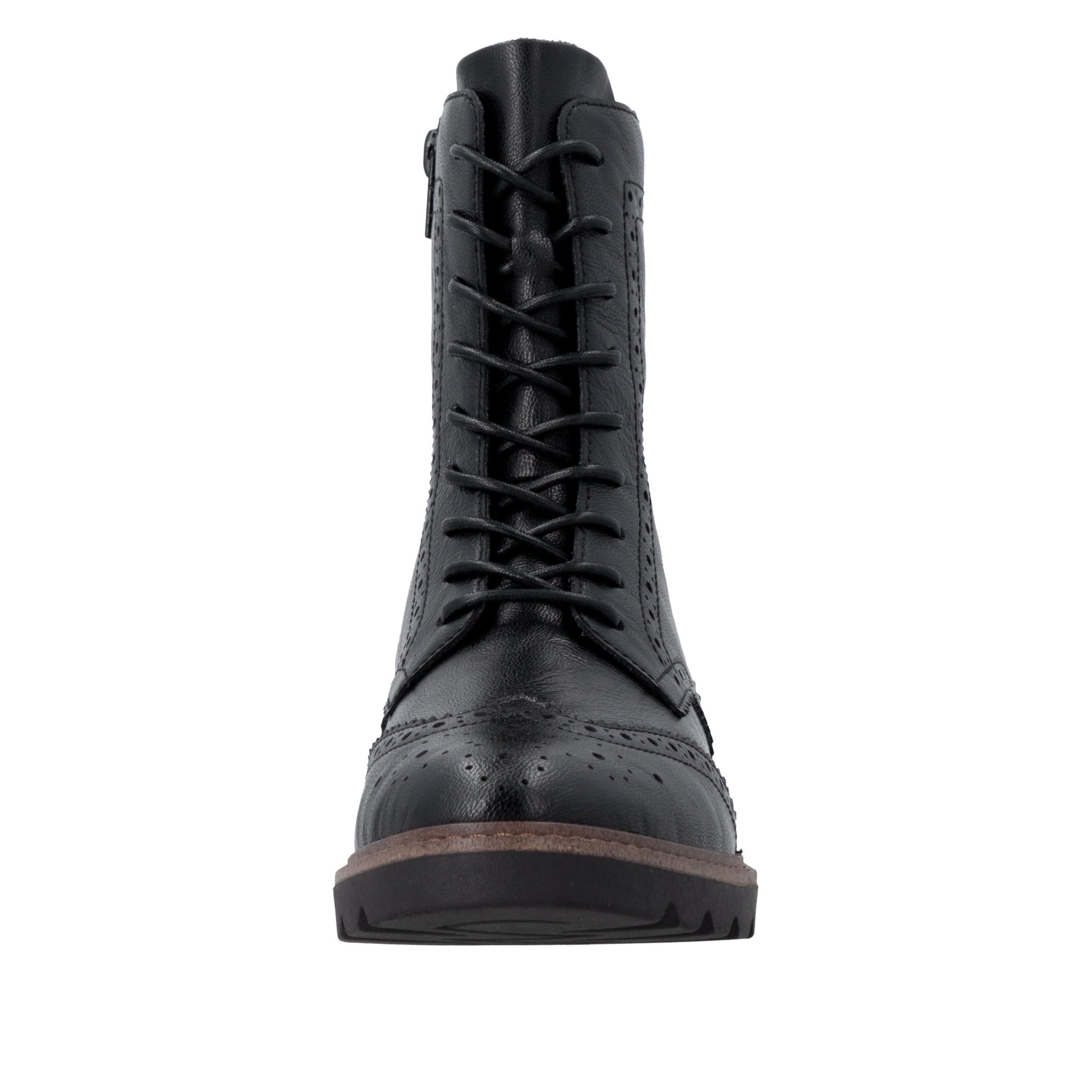 Remonte Schnürstiefelette  Blockabsatz, Schnürboots mit Ziernähten und Lyralochmuster