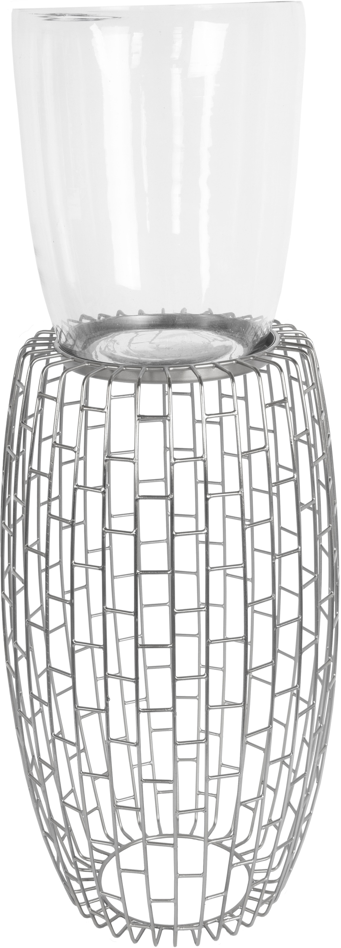 Bougeoir Design Rétro "Malibu" 73cm Argent