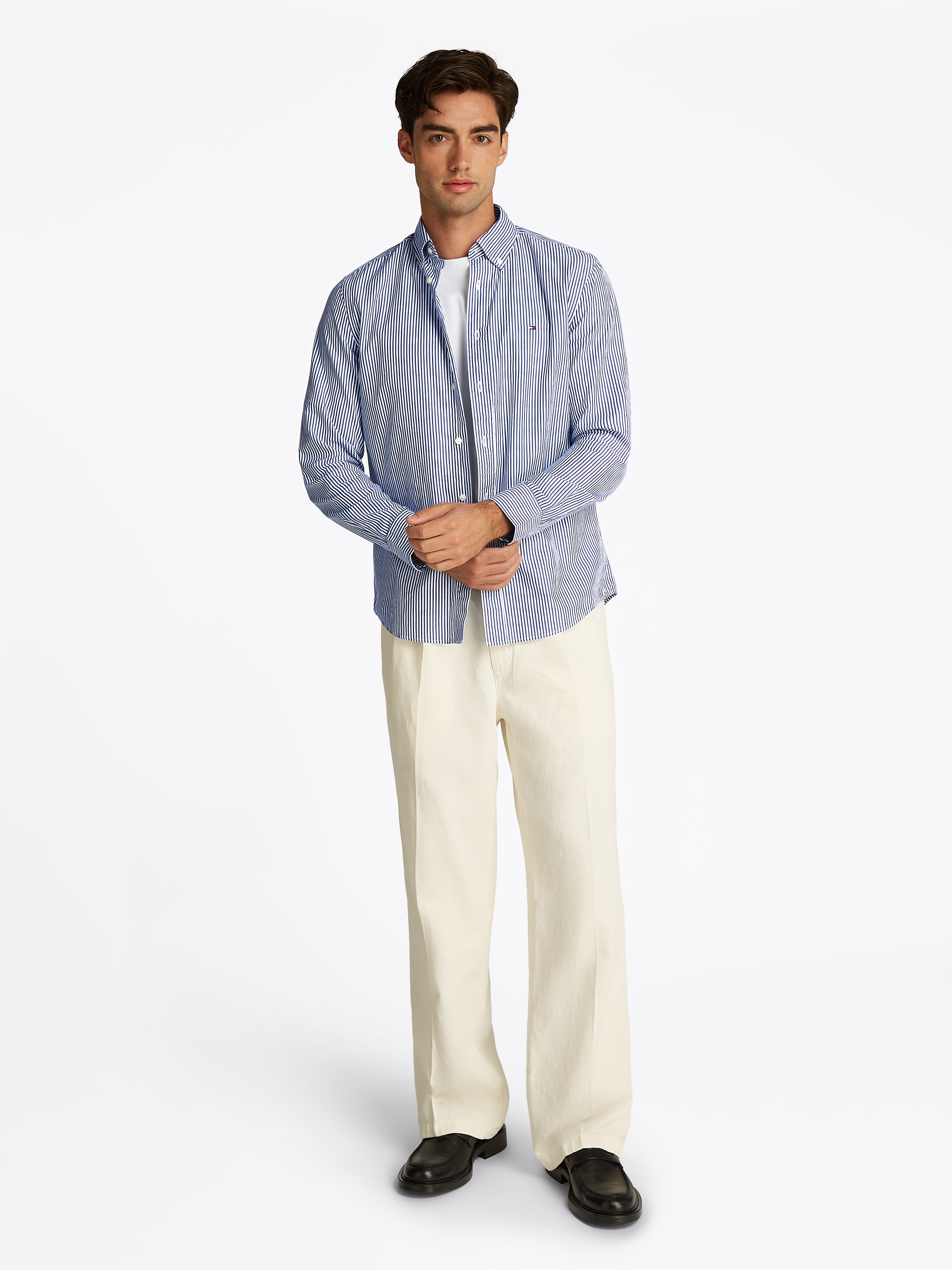 Tommy Hilfiger Langarmhemd »FLEX POPLIN CLASSIC STP RF SHIRT«, mit Sreifenmuster