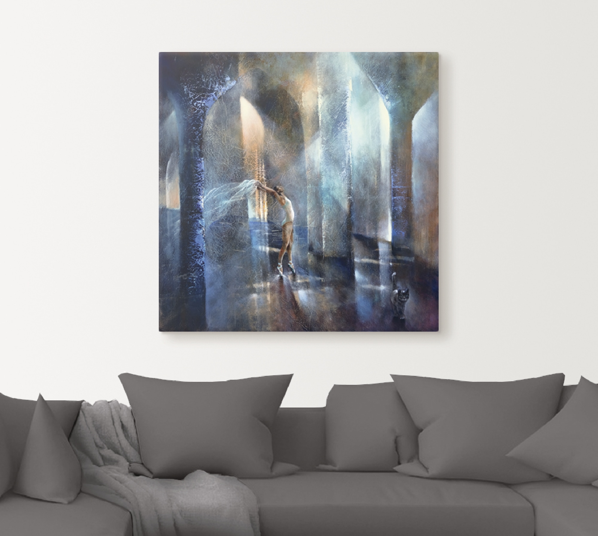 Artland Leinwandbild »Katze und Tänzerin« Katzen 1 Stk. tlg. auf Holzrahmen gespannt