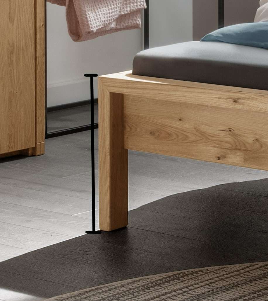 Home affaire Schlafzimmer-Set »Huven Schlafzimmer« Set, 3 Stk. tlg. Massivholzbett aus Eiche mit 2 Nachttische, Kopfteil mit Filz, FSC