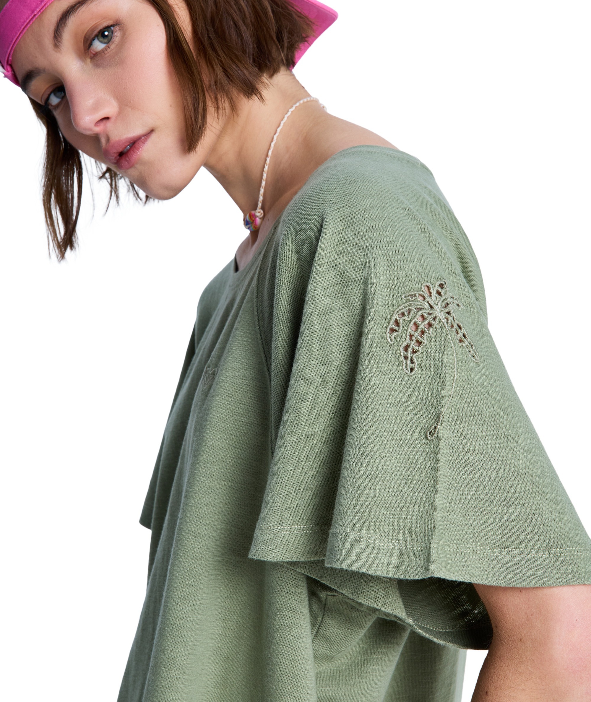 Roxy T-Shirt »TIME FOR PALM TREE« Kurzarm, mit Rundhalsausschnitt, aus Baumwolle und Polyester