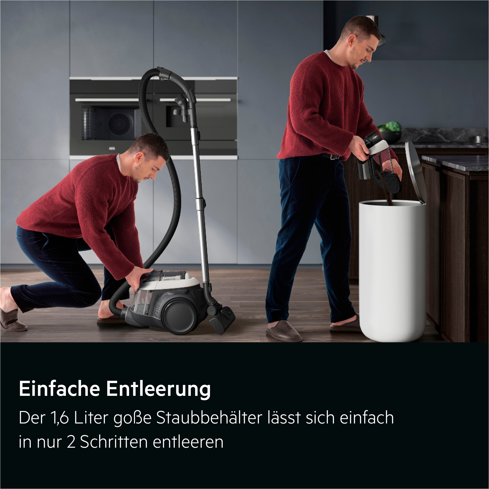 AEG Bodenstaubsauger »AL61C2SW« 700 W beutellos Kraftvolle Reinigung: AUTO‑Bodendüse für Hartböden, Teppiche & Laminat