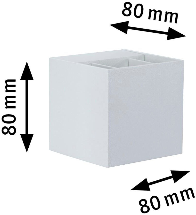 Paulmann LED Außen-Wandleuchte »Outdoor 230V Cybo LED 2x3,5W 230V IP65 eckig 80x80mm Grau Aluminium« 1 Stk. Warmweiß Outdoor 230V Cybo LED 2x3,5W 230V IP65 eckig 80x80mm Aluminium