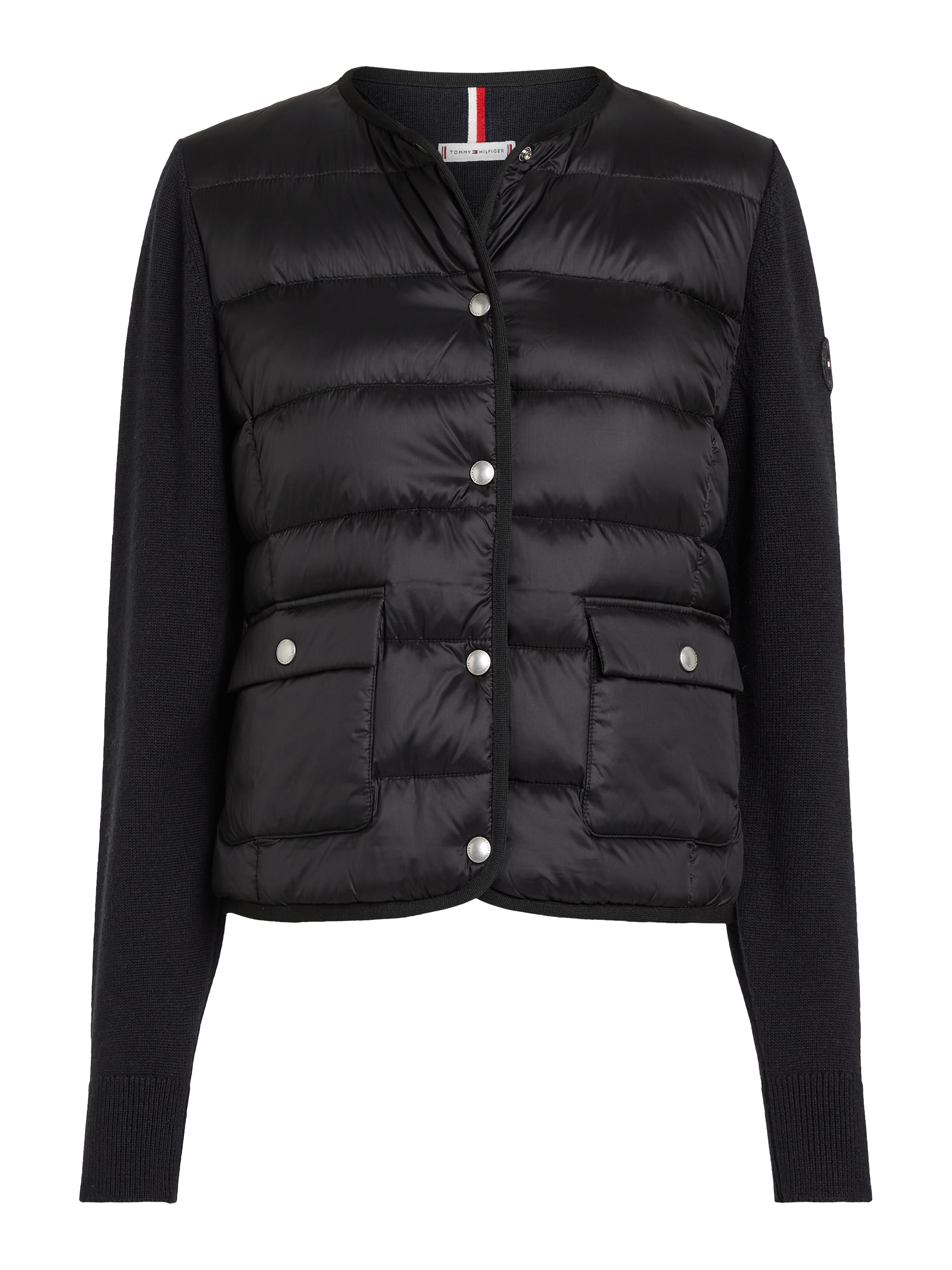 Tommy Hilfiger Steppjacke »UL DOWN KNIT MIX JKT«, mit Strickeinsätzen, Patch