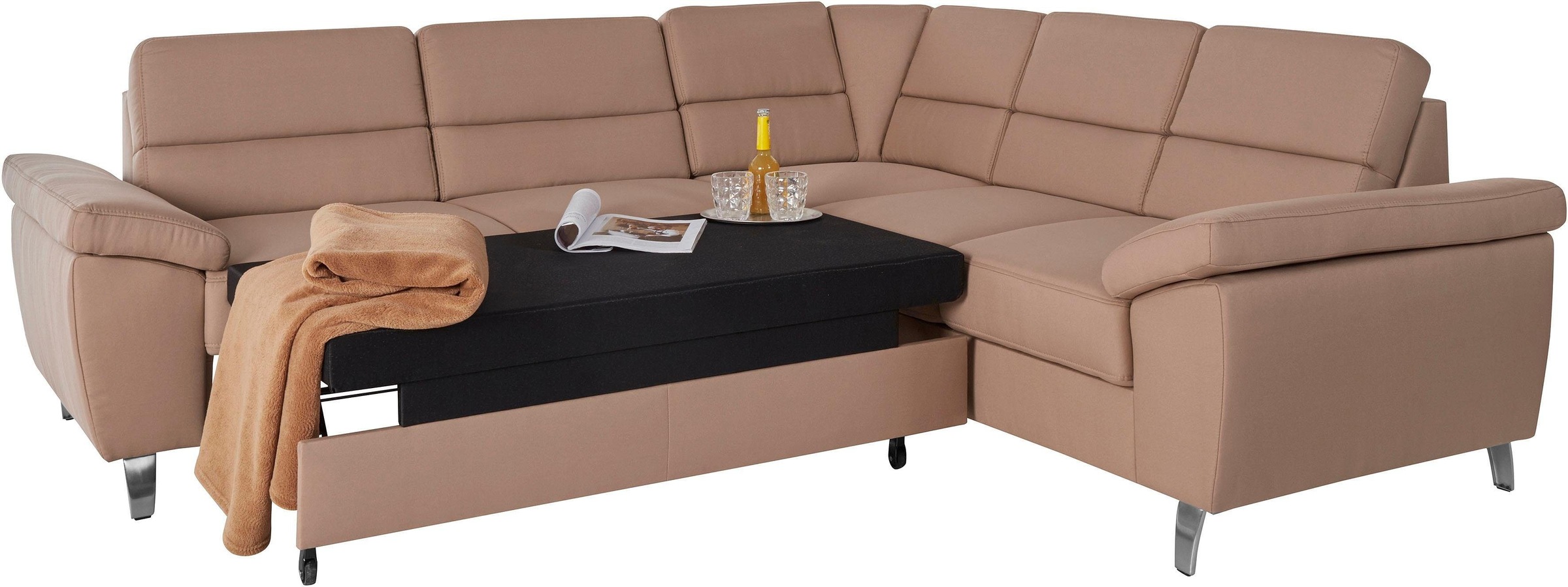 sit&more Ecksofa »Sorano L-Form«, wahlweise mit Bett- und Relaxfunktion, inkl. Bettkasten