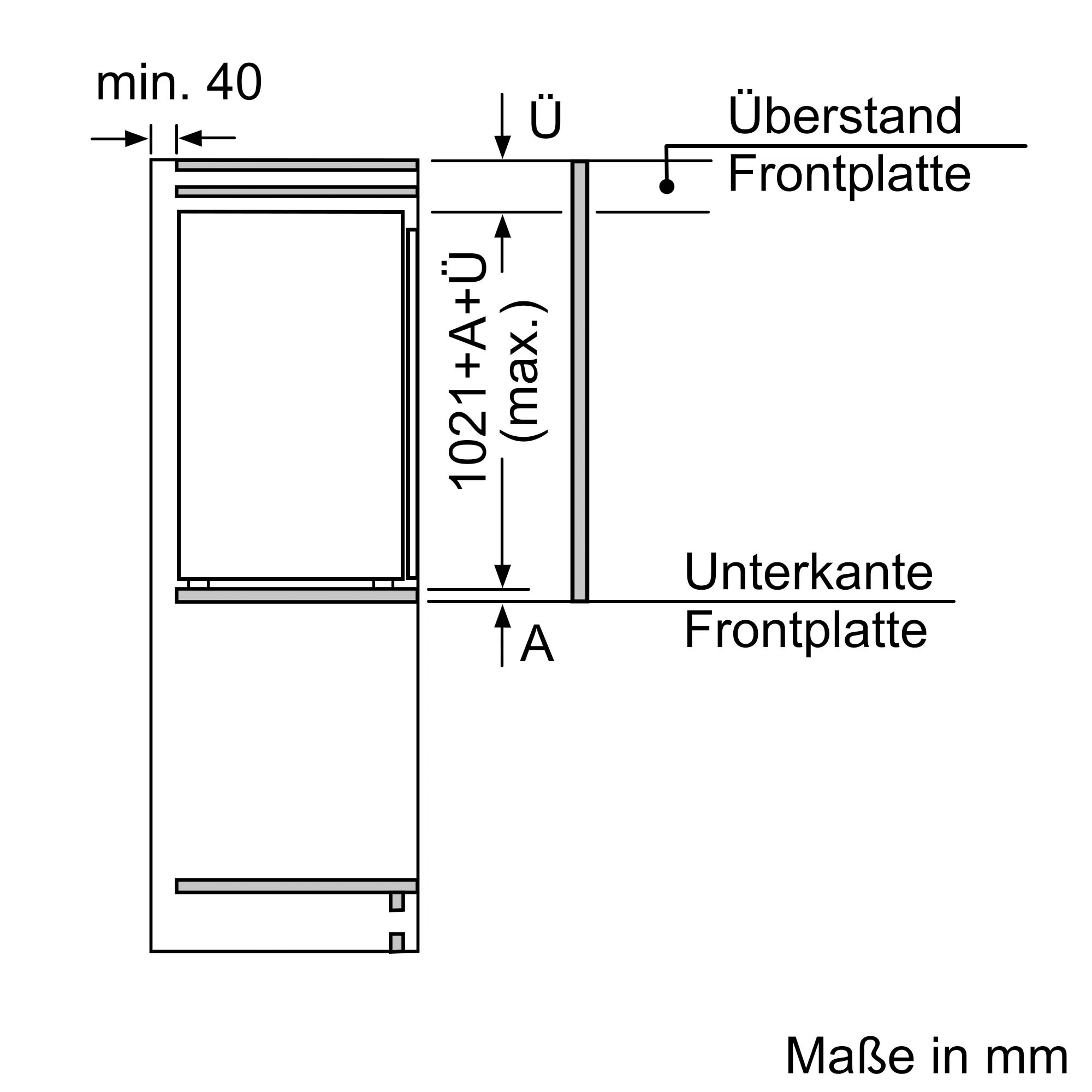 NEFF Einbaukühlschrank »KI2322FE0«, KI2322FE0, 102,1 cm hoch, 56 cm breit, Fresh Safe: Schublade für flexible Lagerung von Obst & Gemüse