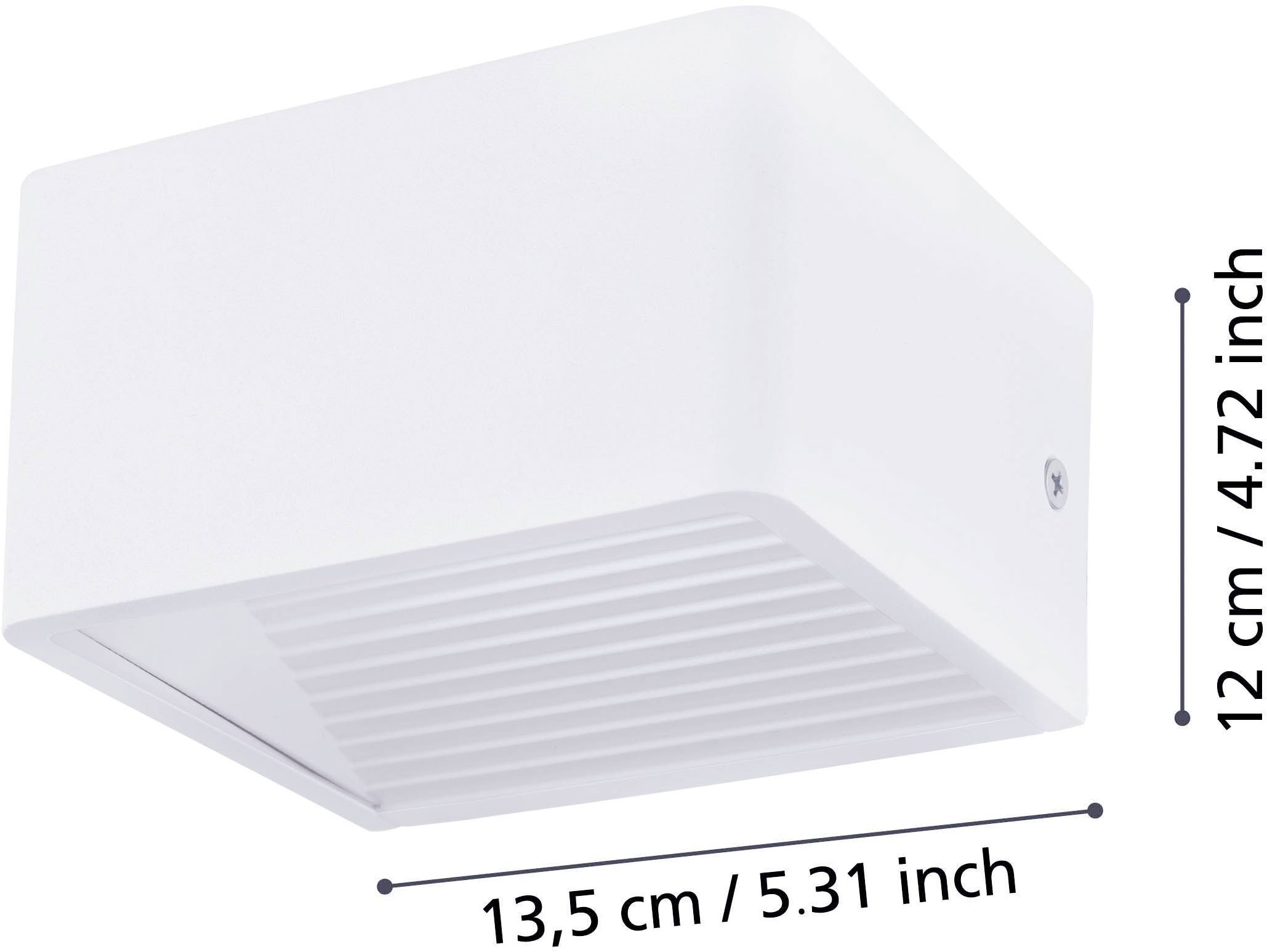 EGLO Wandleuchte »Doninni Außen-Wandlampe,  Außenlampe,  Aluminium und Kunststoff, IP44« LED-Modul 1 Stk. Warmweiß Wand-/Deckenleuchte - L13,5 x B12 x H7,5 cm - weiß - 6,2W inkl.