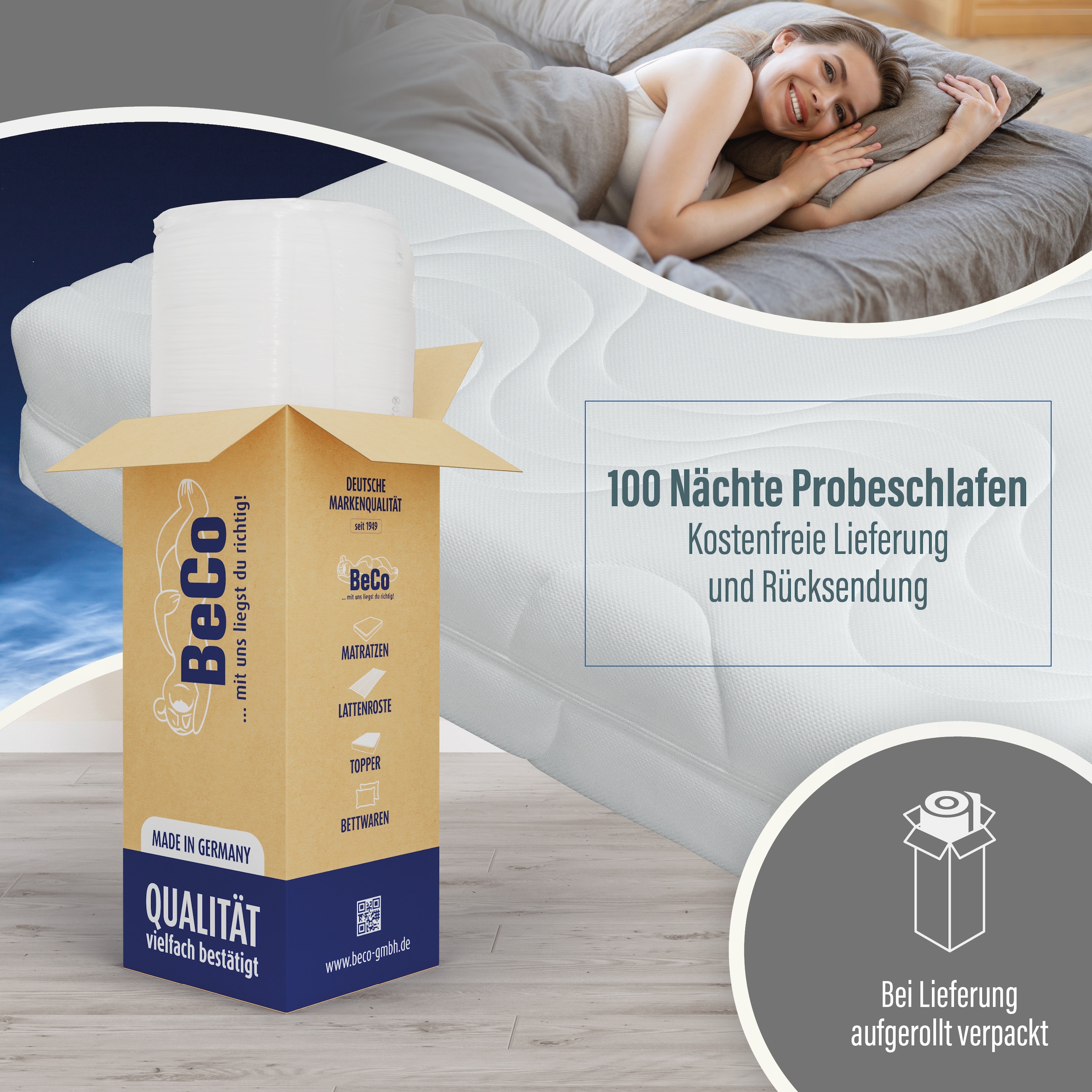 Beco Komfortschaummatratze »Marissa, 7 Zonen Matratze 90x200, 140x200 cm & weitere Größen« 18 cm hoch Raumgewicht: 30 kg/m³ 1 Stk. tlg. ergonomischer Schlaf , getestet in 90x200, H3, Ausgabe 10/2025