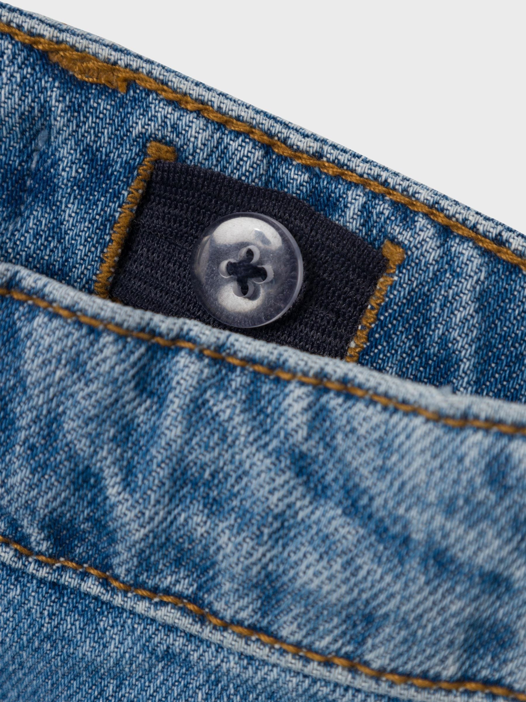 Name It Jeansshorts »NKFBELLA REG DNM SHORTS 3674-BE NOOS« Baumwolle, verstellbarer Bund, bestickte Details