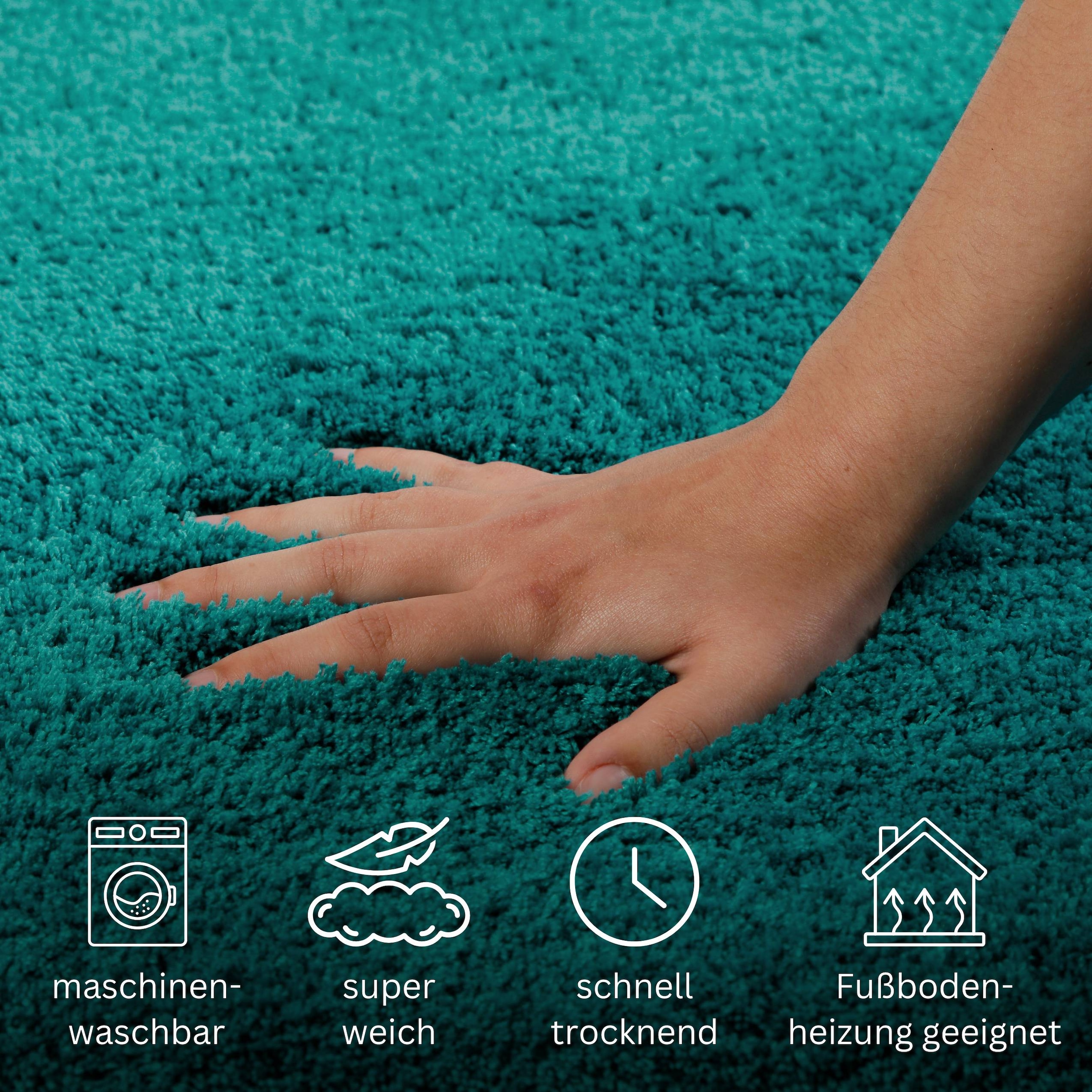OTTO home Badematte »Kaarin« Höhe 30 mm rutschhemmend beschichtet schnell trocknend Badteppich, getuftet, flauschig, hochflor, große Farbauswahl