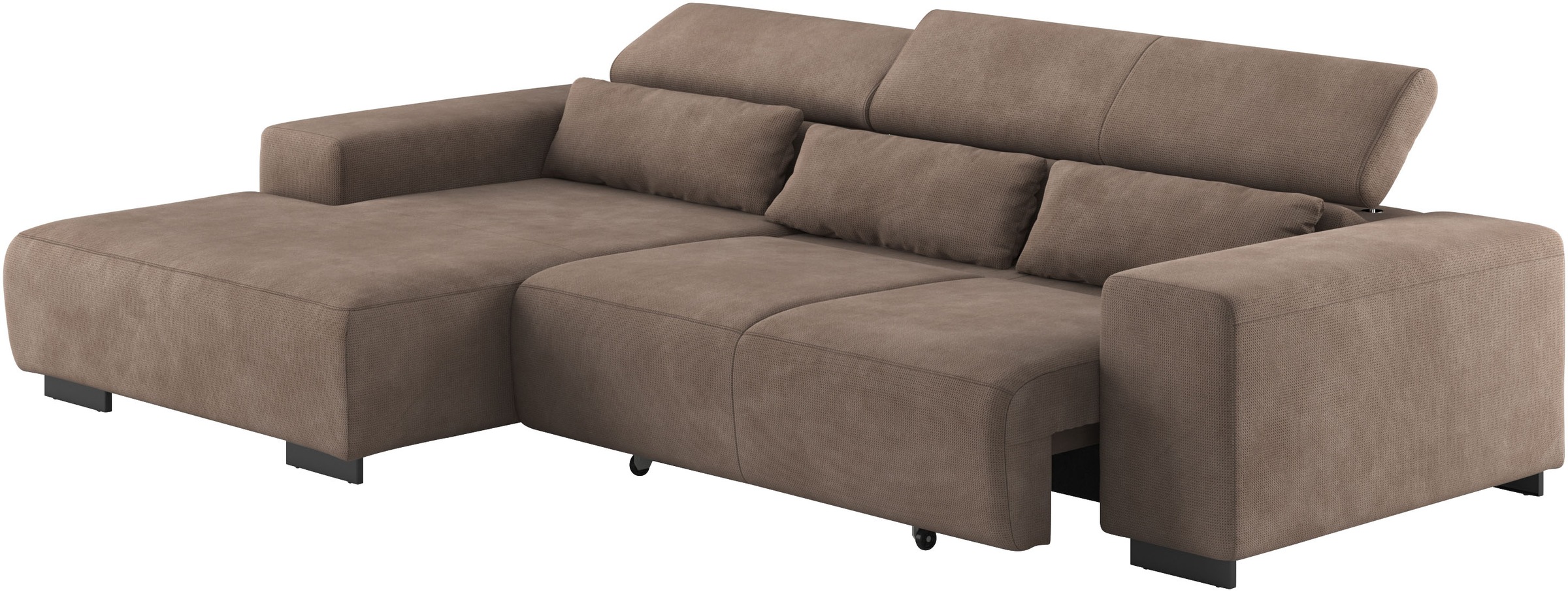 COTTA Ecksofa »Side L-Form, mit Kopfteilverstellung & 3 Nierenkissen«, optional motorische Sitztiefenverstellung