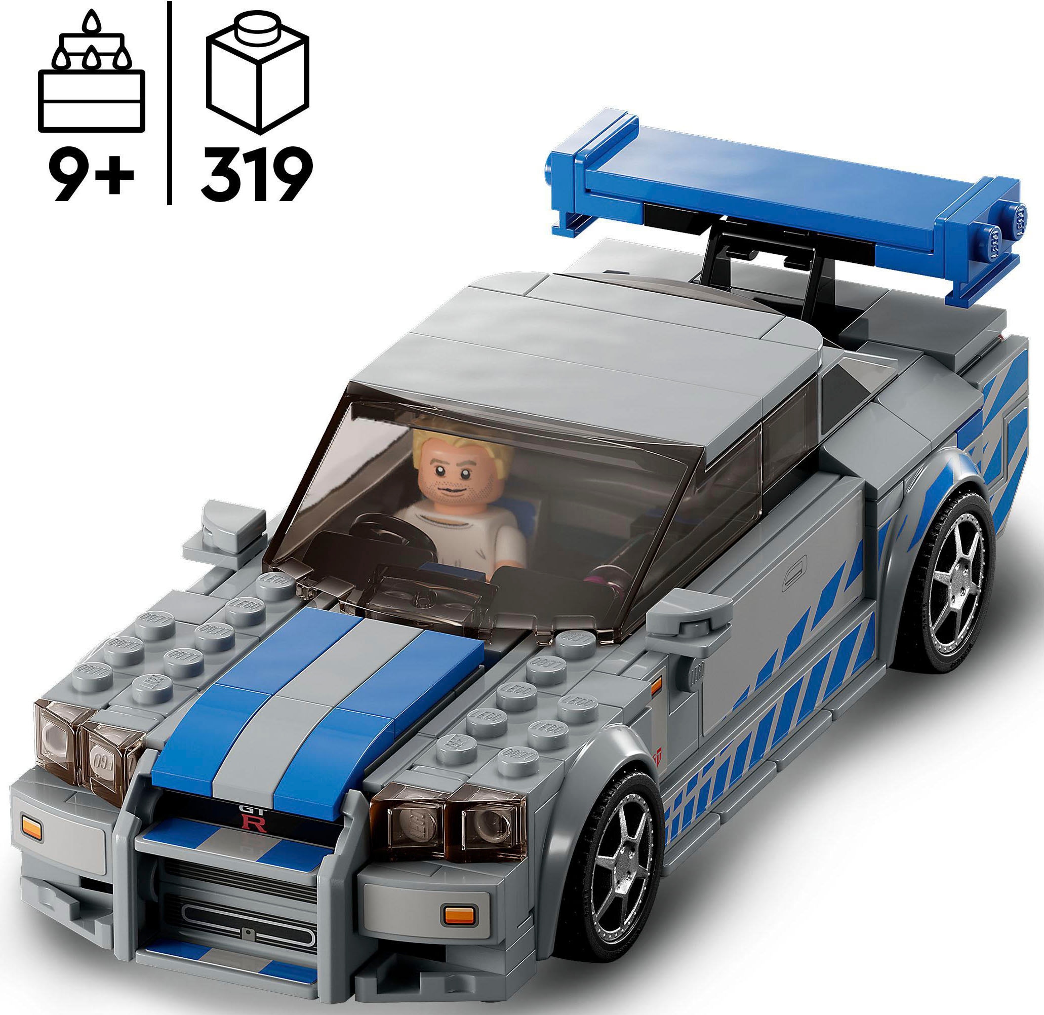 LEGO® Konstruktionsspielsteine »2 Fast 2 Furious – Nissan Skyline GT-R (R34) (76917)«, (319 St.), LEGO® Speed Champions
