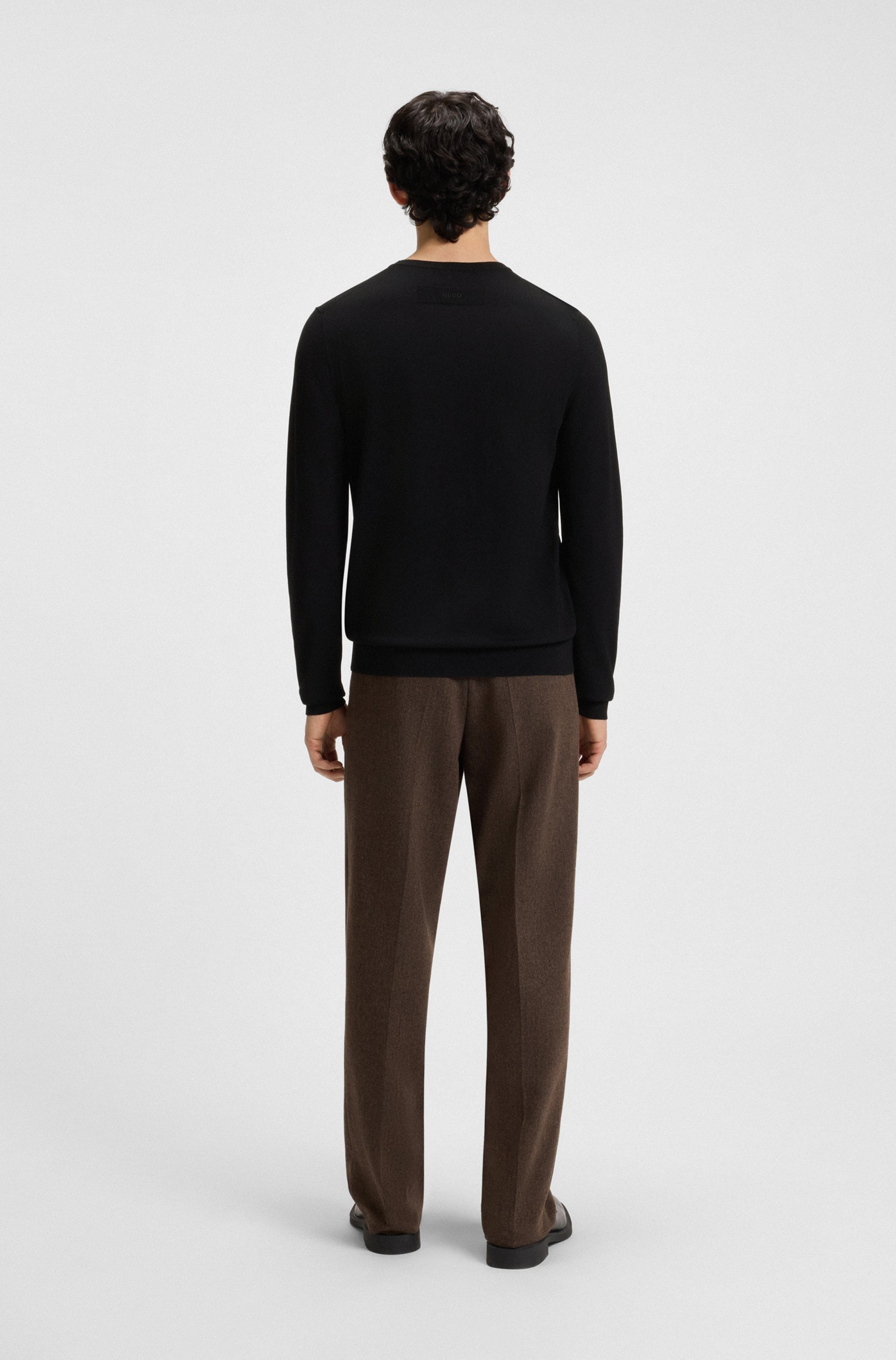 HUGO Strickpullover »San Cody« Rundhalsausschnitt, Viskosemix, Regular Fit