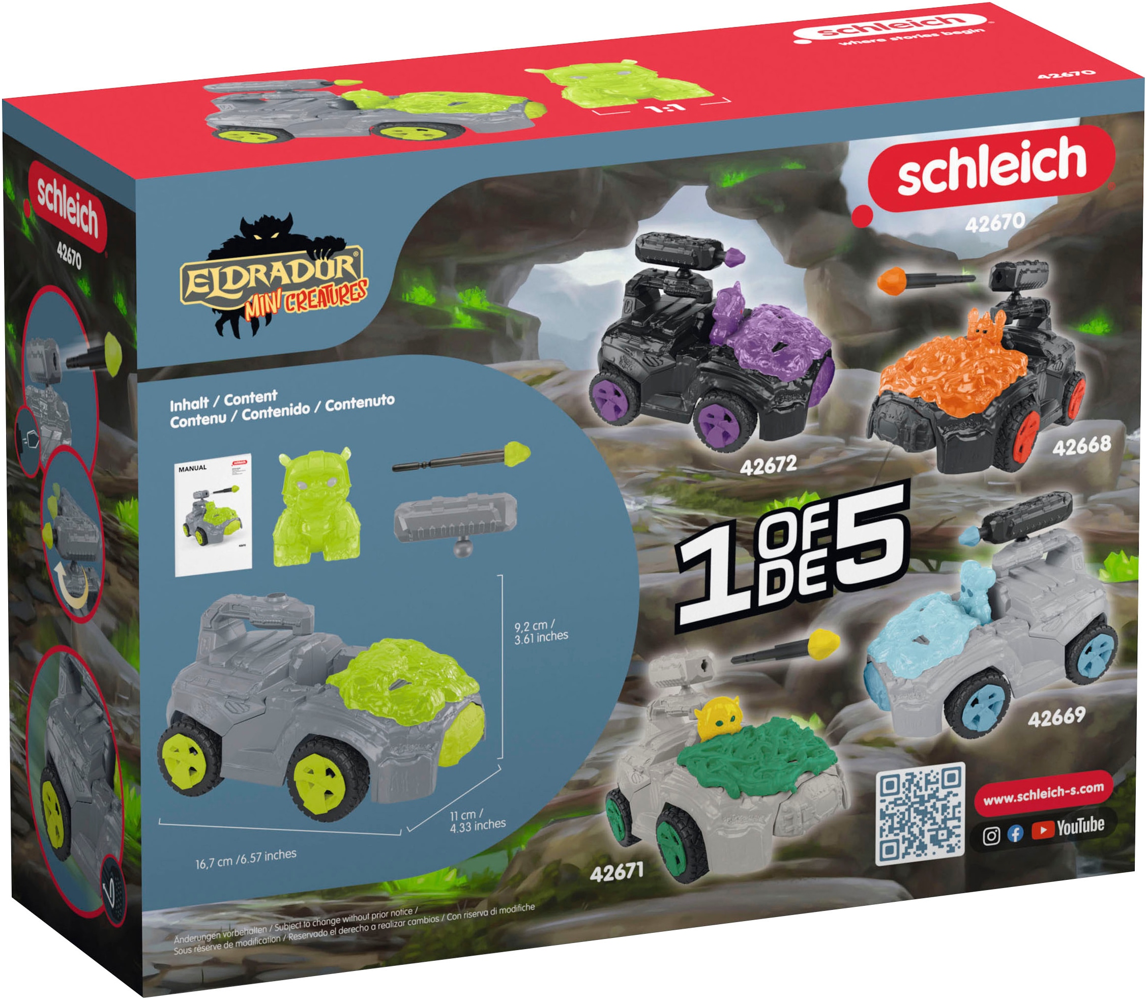 Schleich® Spielfigur »ELDRADOR® CREATURES, Stein-Crashmobil+Mini Creature (42670)«