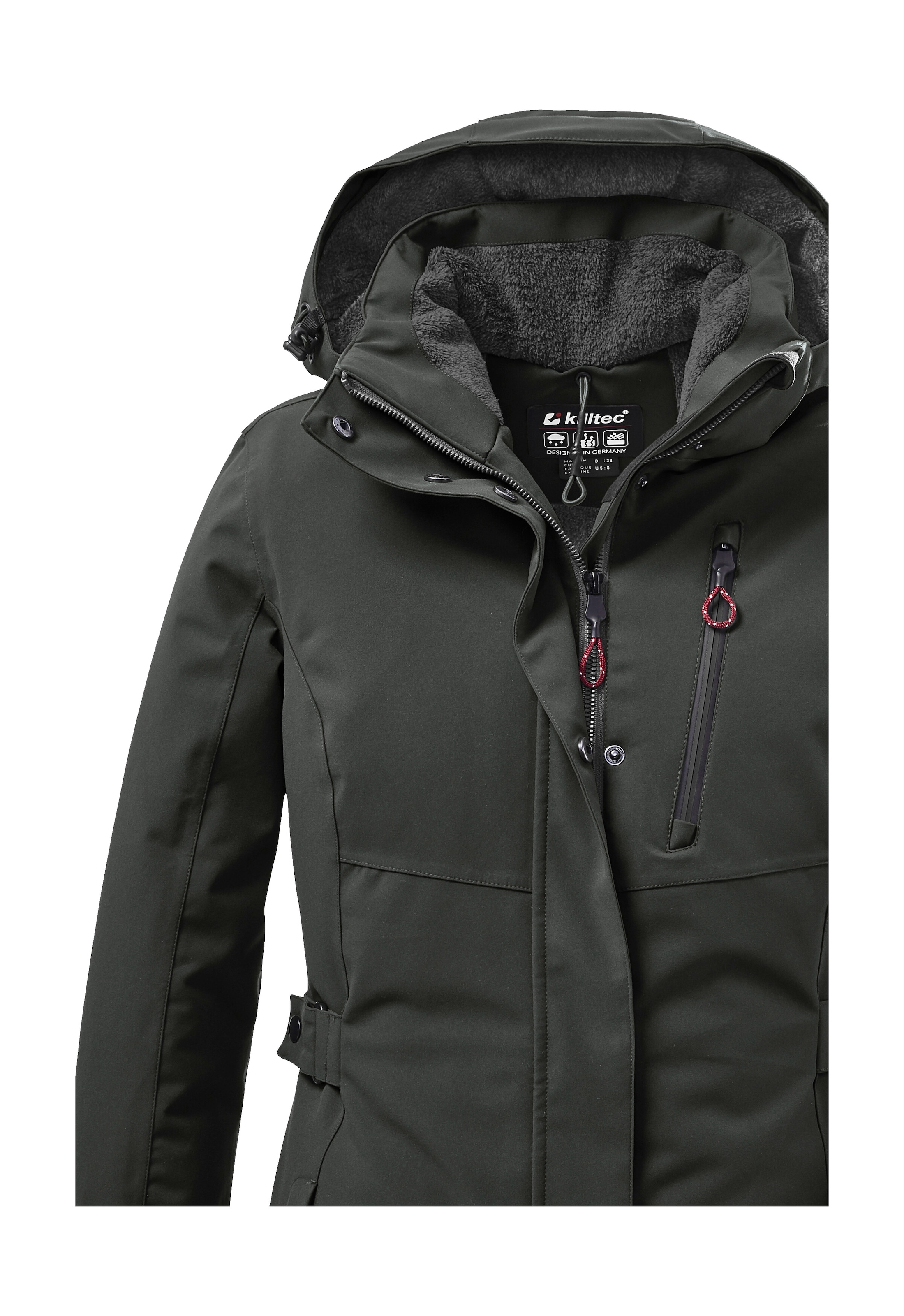 Killtec Parka »KOW 165 WMN PRK«, Wasser- und winddichter Parka mit Teddyfleece und abnehmbarer Kapuze