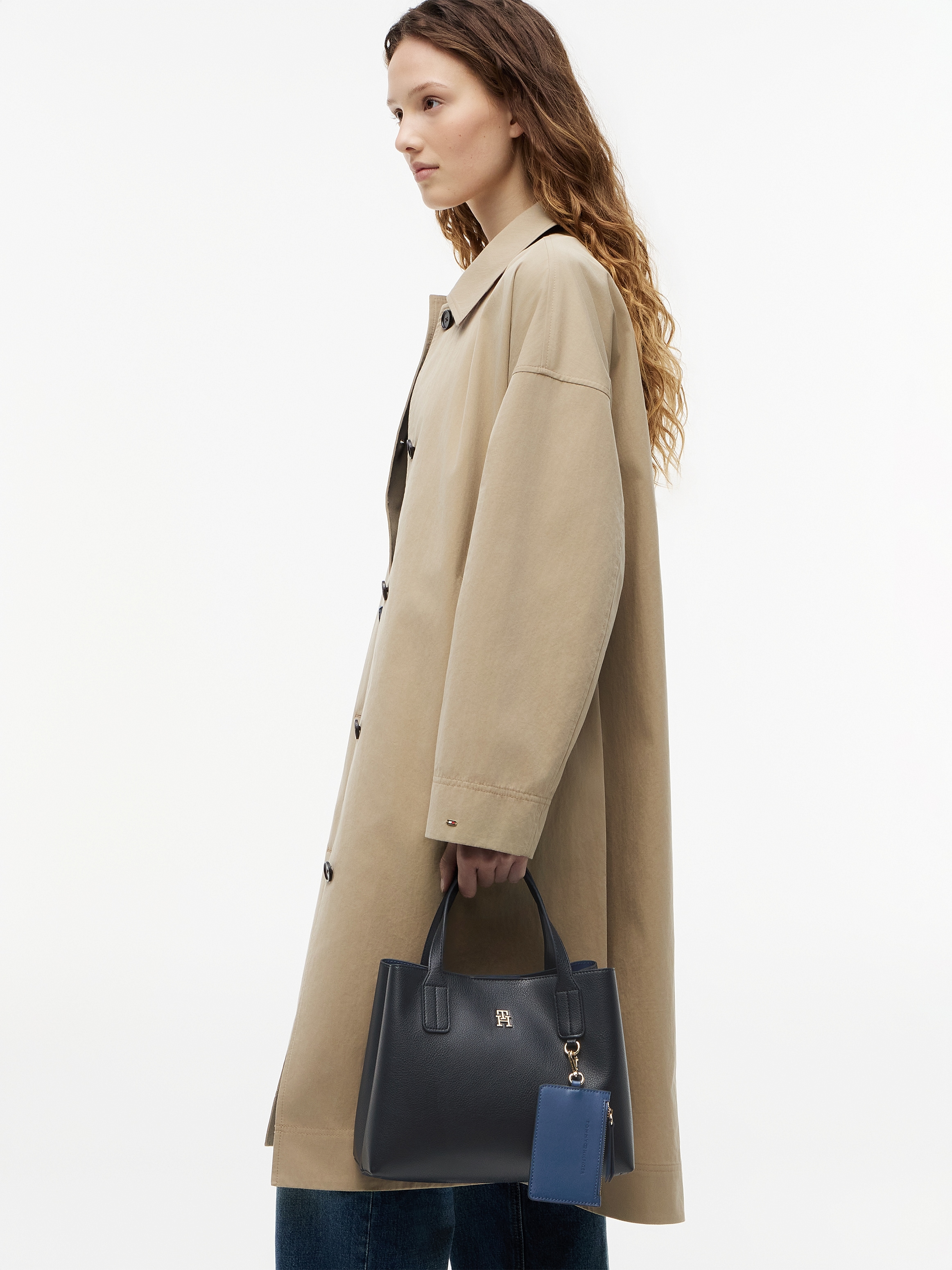 Tommy Hilfiger Henkeltasche »TH ICON MINI SATCHEL« Damen Tragetaschem Umhängetasche mit abnehmbarem RV-Täschchen