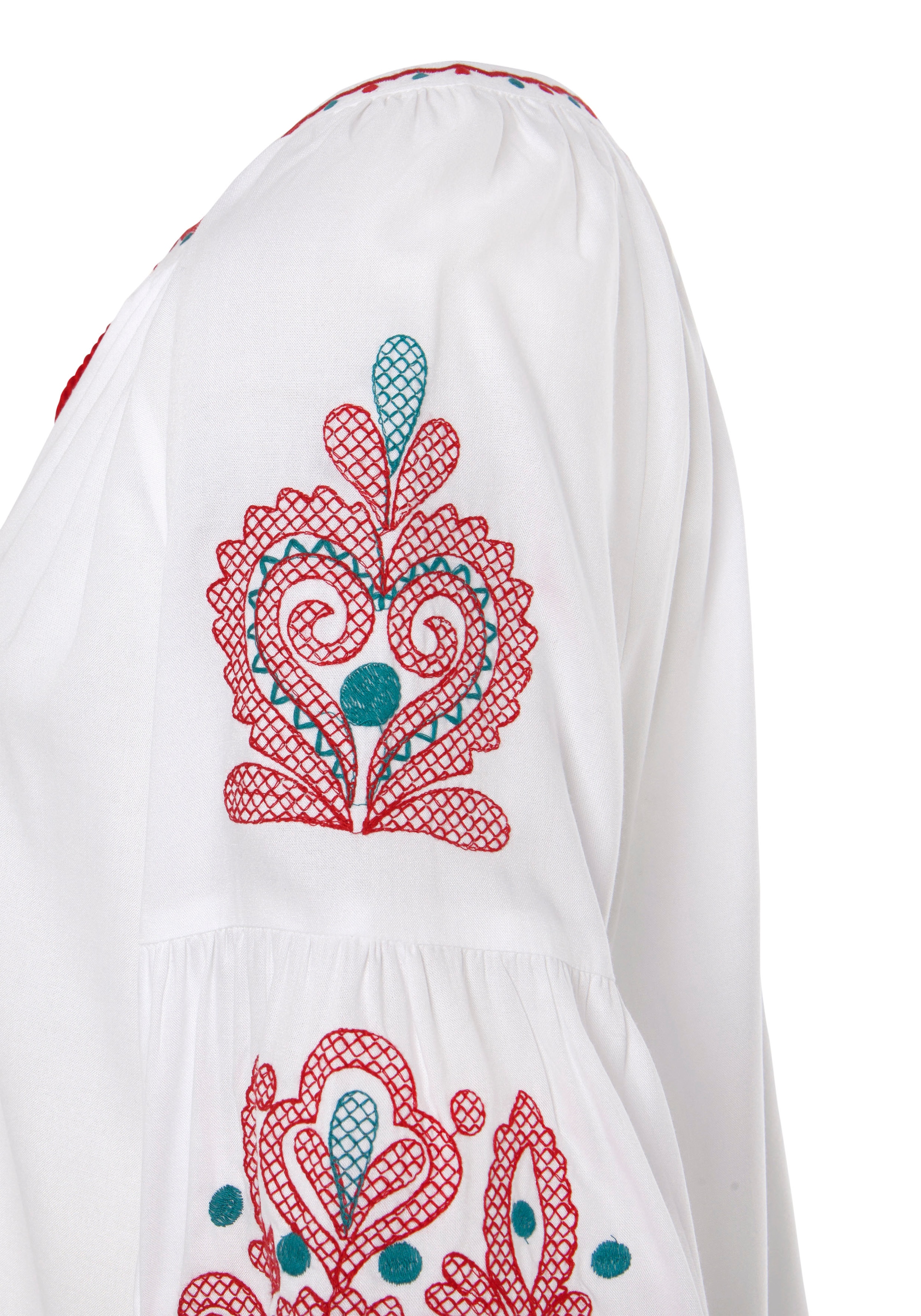 LASCANA Langarmbluse, mit Stickerei, Damenbluse, Tunika, Boho-Style
