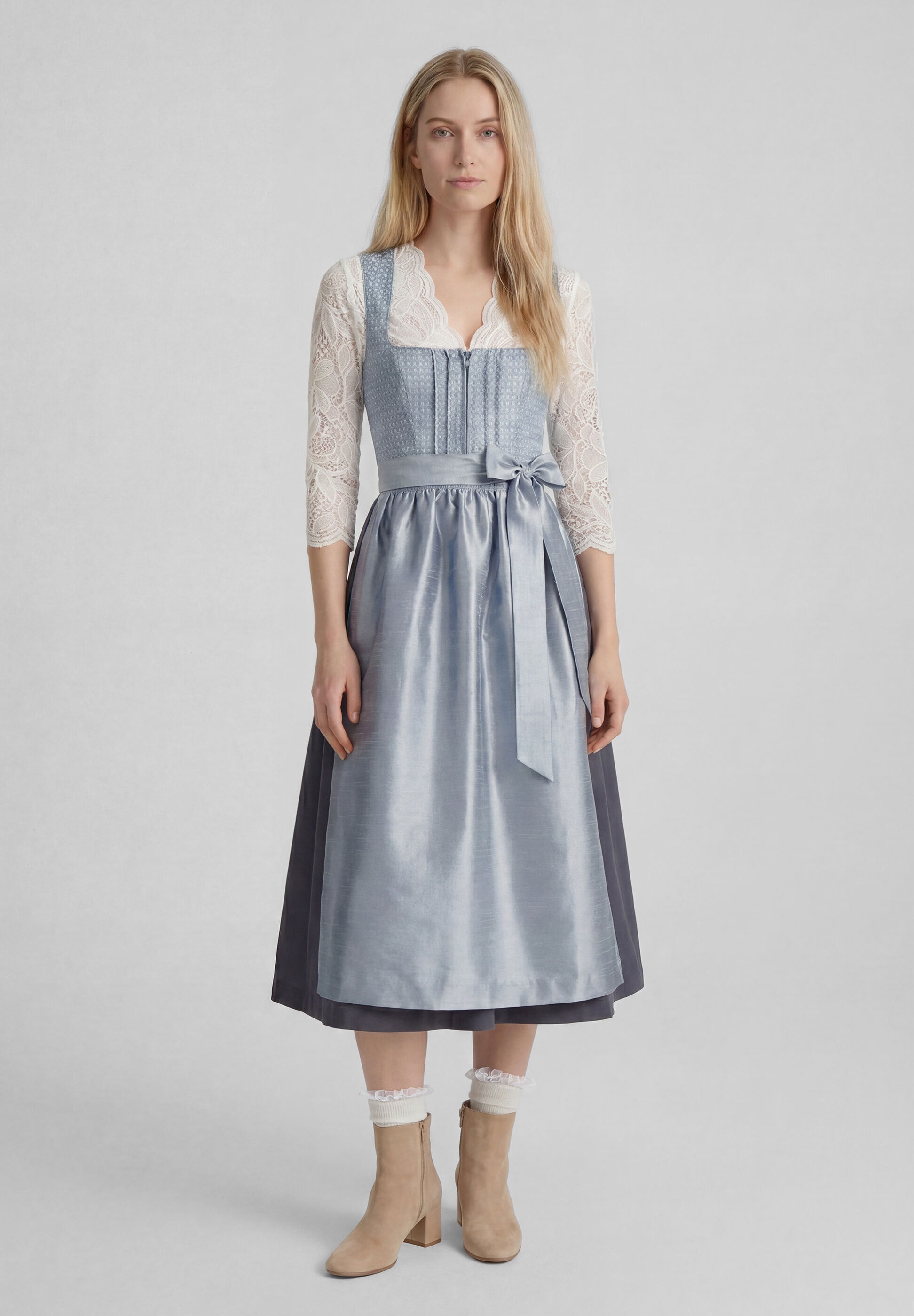 Spieth & Wensky Dirndl »Spieth & Wensky Dirndl Kitz« Ohne Taschen leicht strukturierte Oberfläche mit dezentem Schimmer