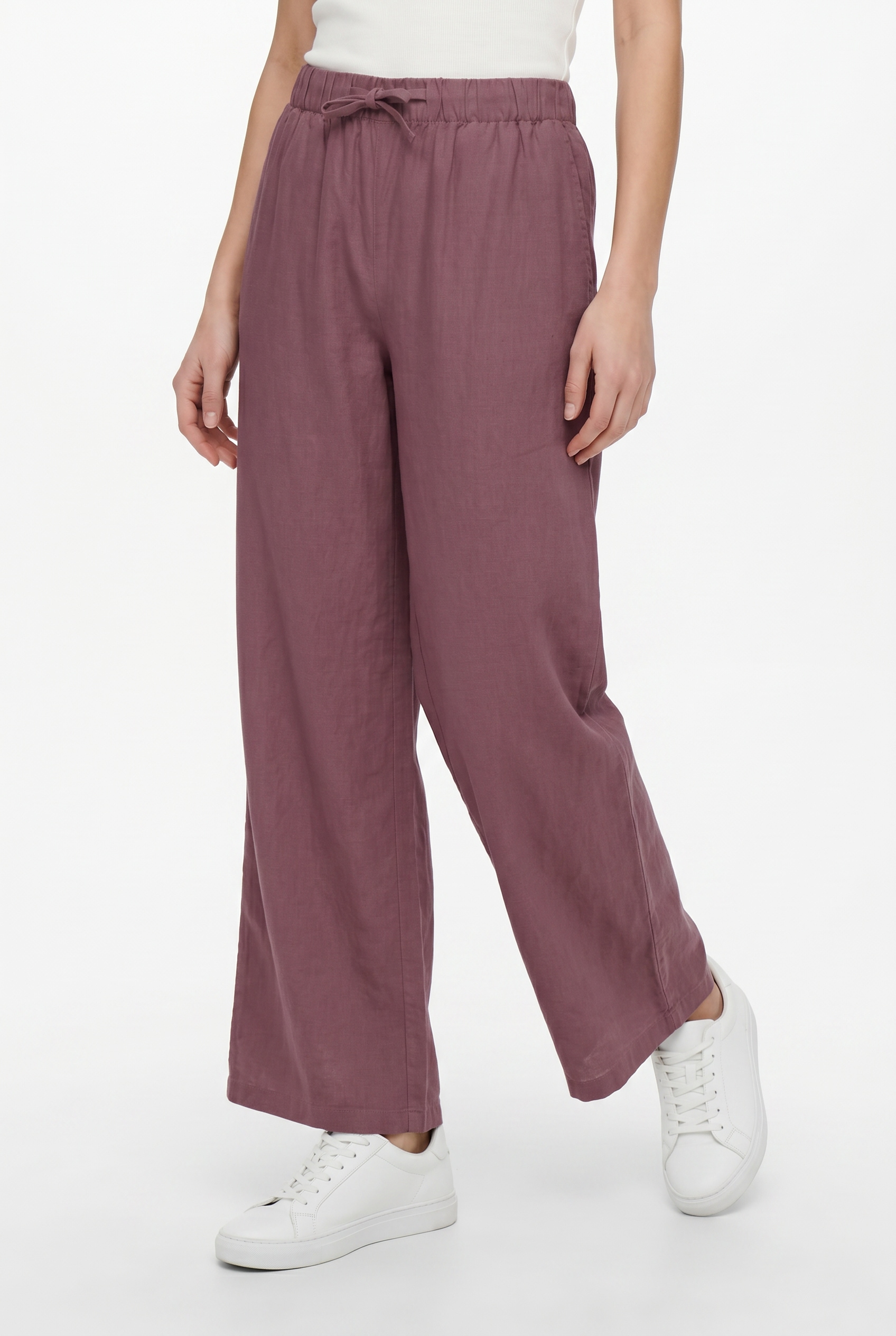 ONLY Culotte »ONLGOA MW LIN BL PULL-UP CULOTTE CC PNT«  mit Leinen