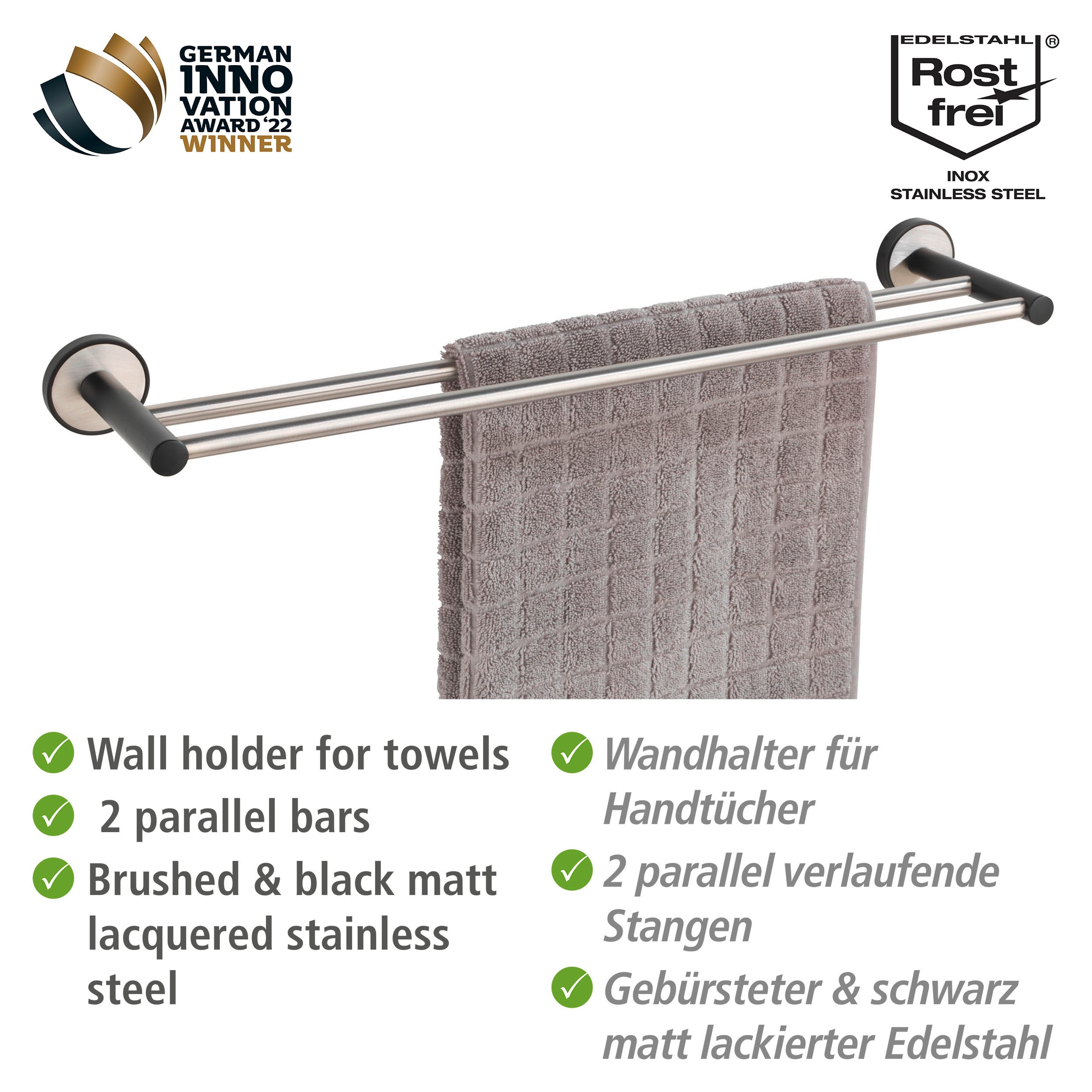 WENKO Handtuchstange »UV-Loc® Udine« befestigen ohne Bohren