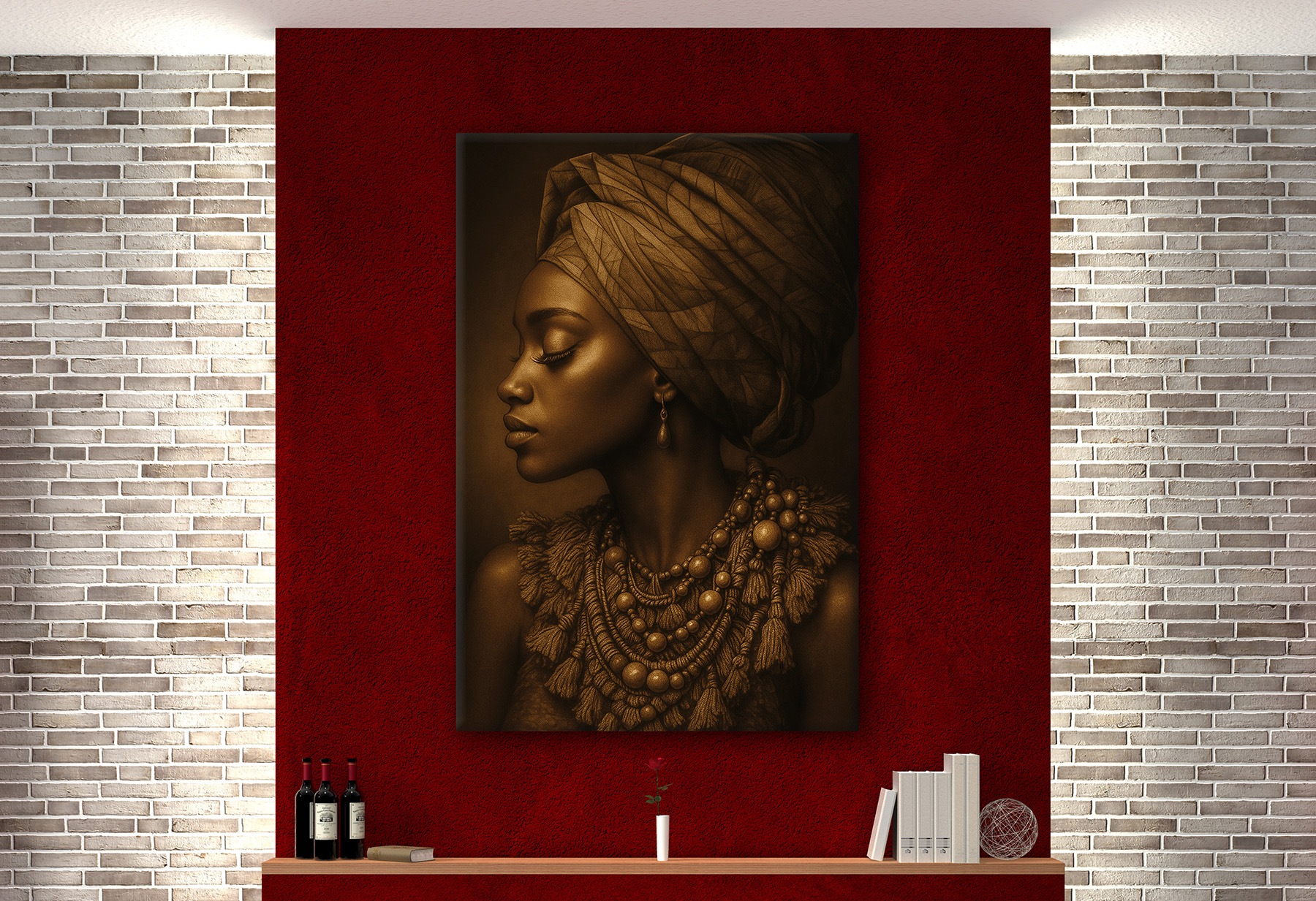 Bönninghoff Leinwandbild »Wandbild AFRIKANISCHE FRAU 78x118 cm – Leinwandbild Keilrahmen Deko« Afrika | Frau | Portrait 1 Stk. tlg. auf Keilrahmen gespannt