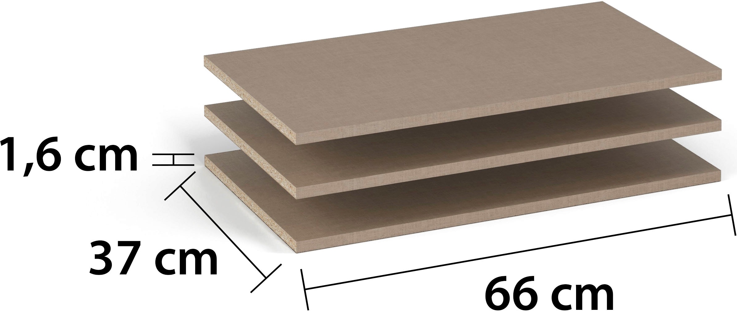 rauch Einlegeboden »Zubehör für Schränke der Serie MINOSA Schranktiefe 41 bzw. 48 cm« 2er-Set Breite 66 cm, Tiefe 37 cm