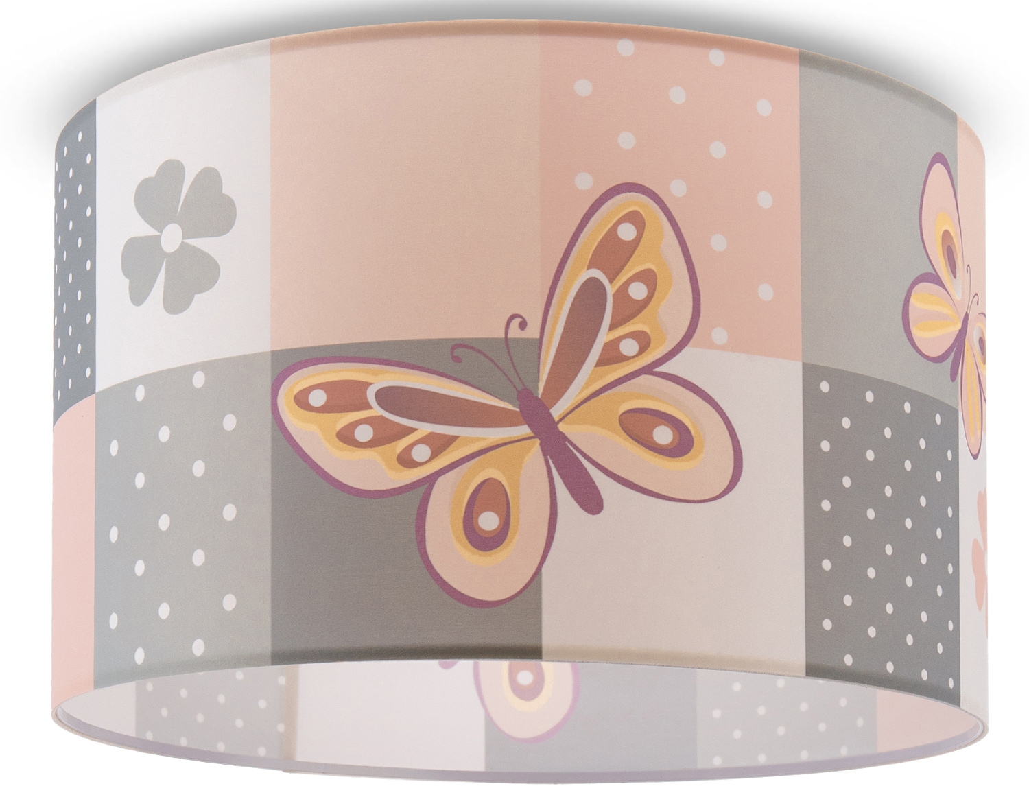 Paco Home Schmetterling Kinderzimmer Blumen online Deckenleuchte 1 »Cosmo Lampe Deckenlampe | XXL 3 E27 mit Rosa Garantie kaufen Karo 220«, flammig-flammig, Jahren
