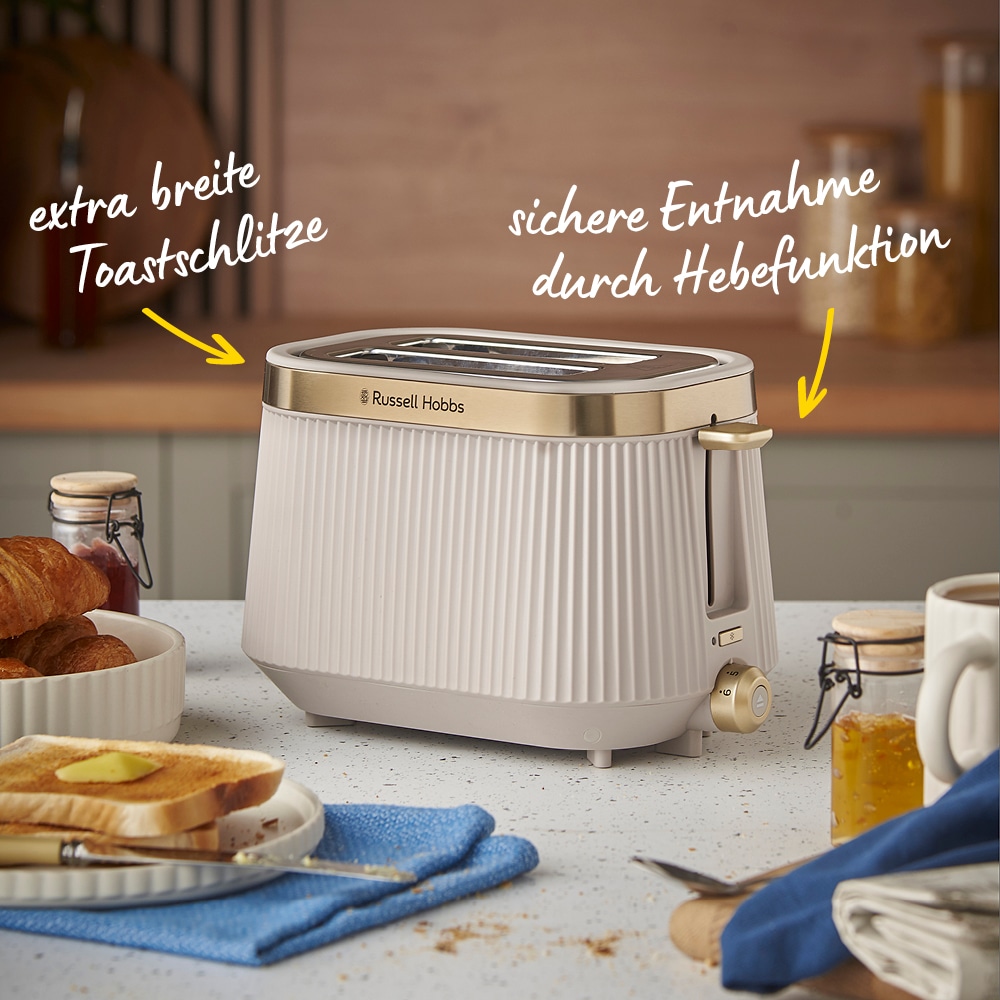 RUSSELL HOBBS Toaster »Brontë Stone 26761-56« 980 W 2 extra breite Toastschlitze, 6 Bräunungsstufen, matt, Auftaufunktion