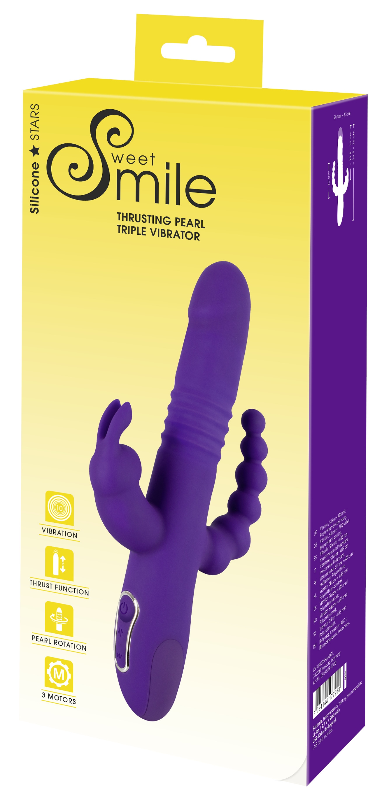 Sweet Smile Vibrator »Vib mit Stoßfunktion und Klitorisreizer Thrusting Pearl Triple«