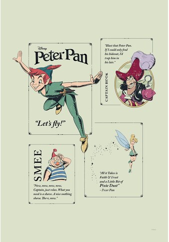 Leinwandbild »Keilrahmenbild - Peter Pan Let´s Fly! - Größe 40 x 60 cm«, Disney, (1...