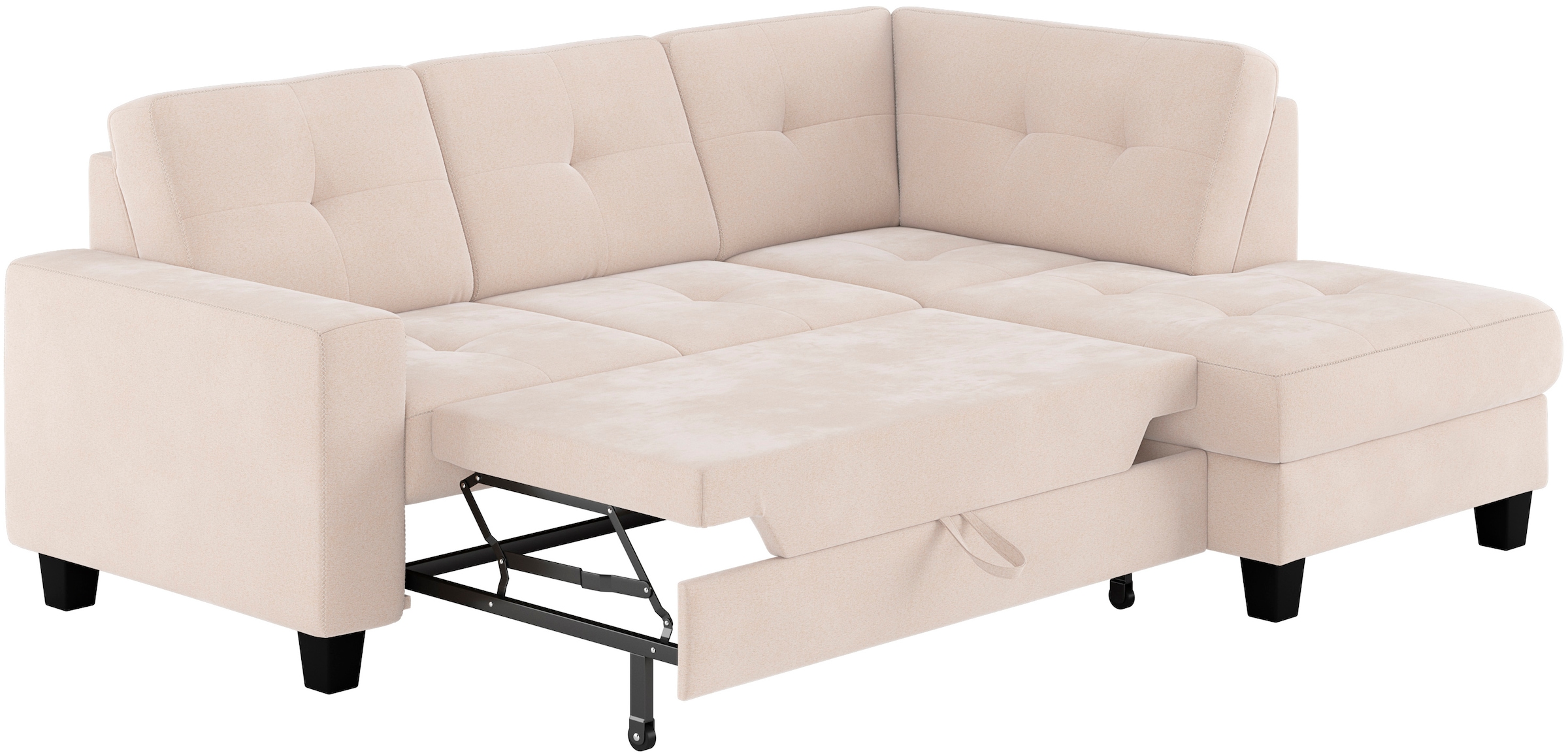Places of Style Ecksofa »Varese«, Kreuznaht in beige