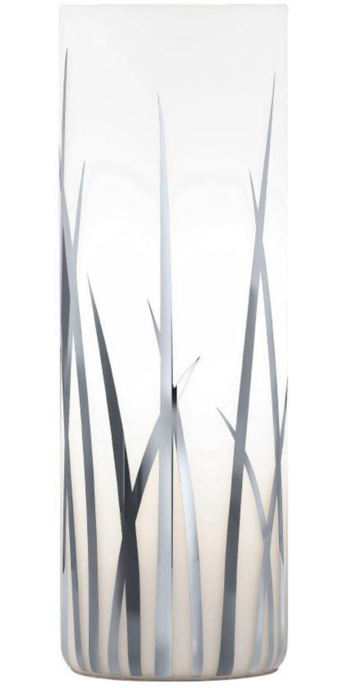 EGLO Tischleuchte »RIVATO Tischlampe, Nachttischlampe, Glas mit Dekor, weiß, chrom, E27« E27 Gräser-Dekor, elegant, modern, Wohnzimmer, Schlafzimmer, 26x9cm