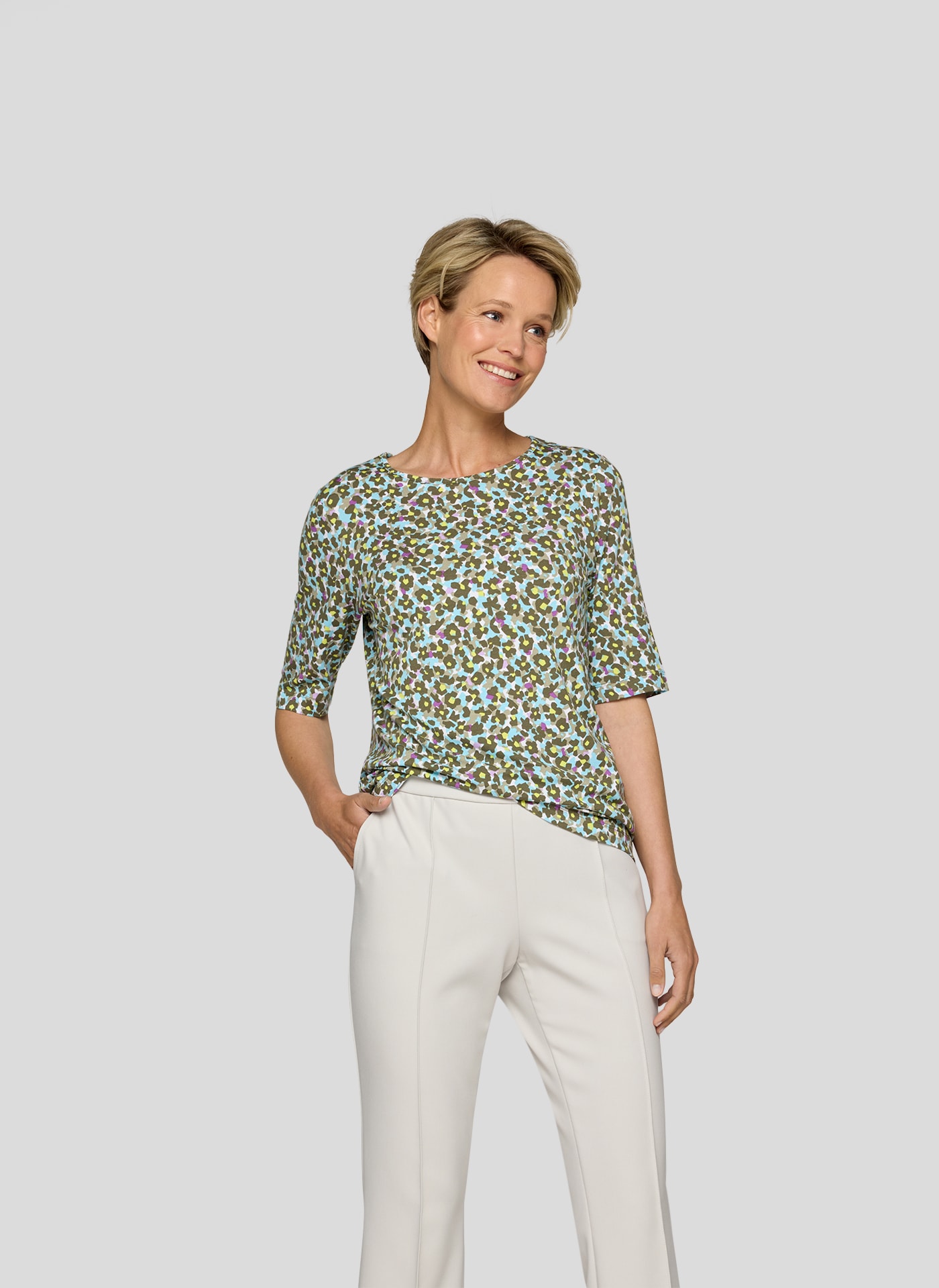 Rabe Rundhalsshirt, mit grafischem Print