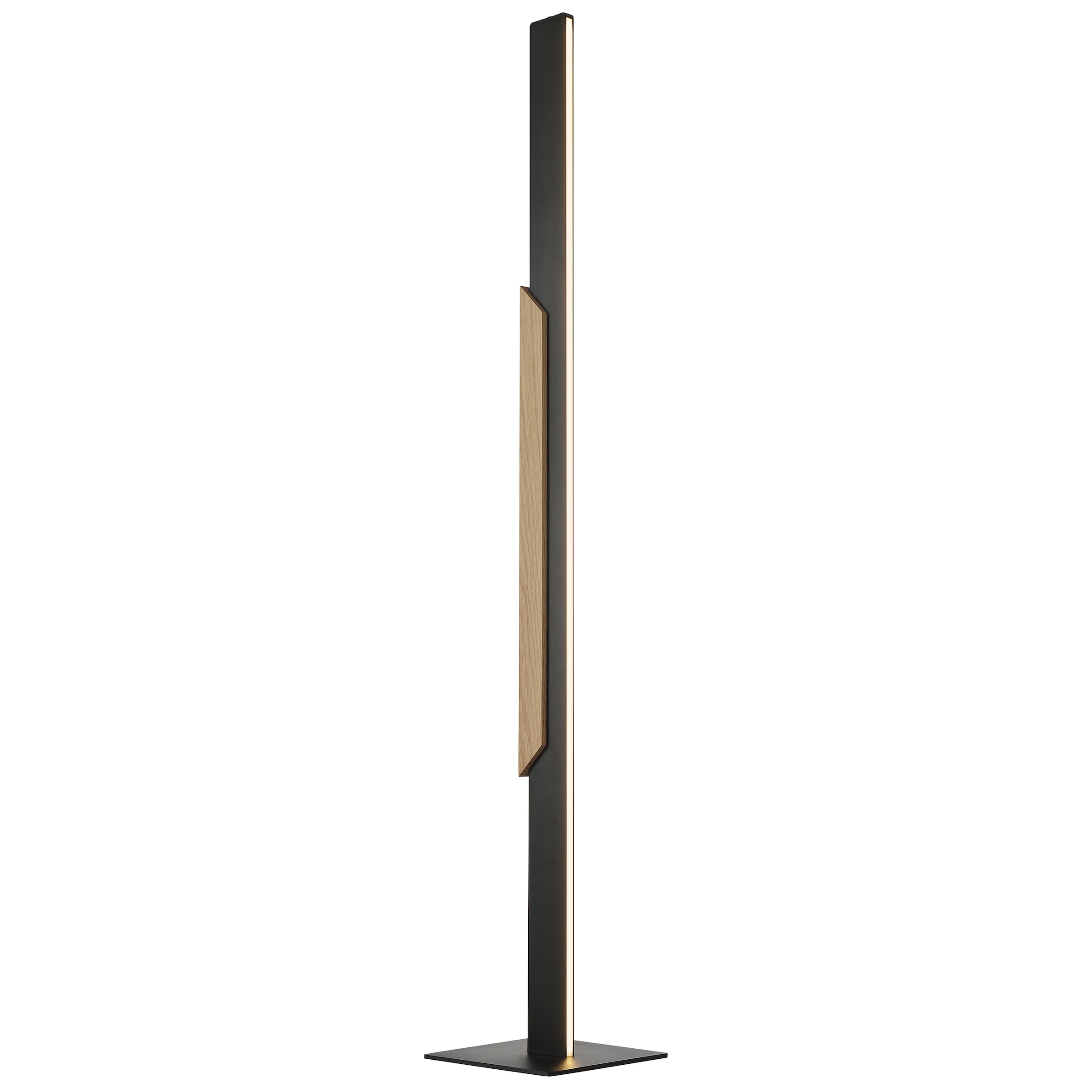 lumiCouture LED Stehlampe »Arcus« LED-Modul 1 Stk. Warmweiß Höhe 122 cm, 3400 Lumen, 2700 Kelvin, Metall/Holz, schwarz/braun