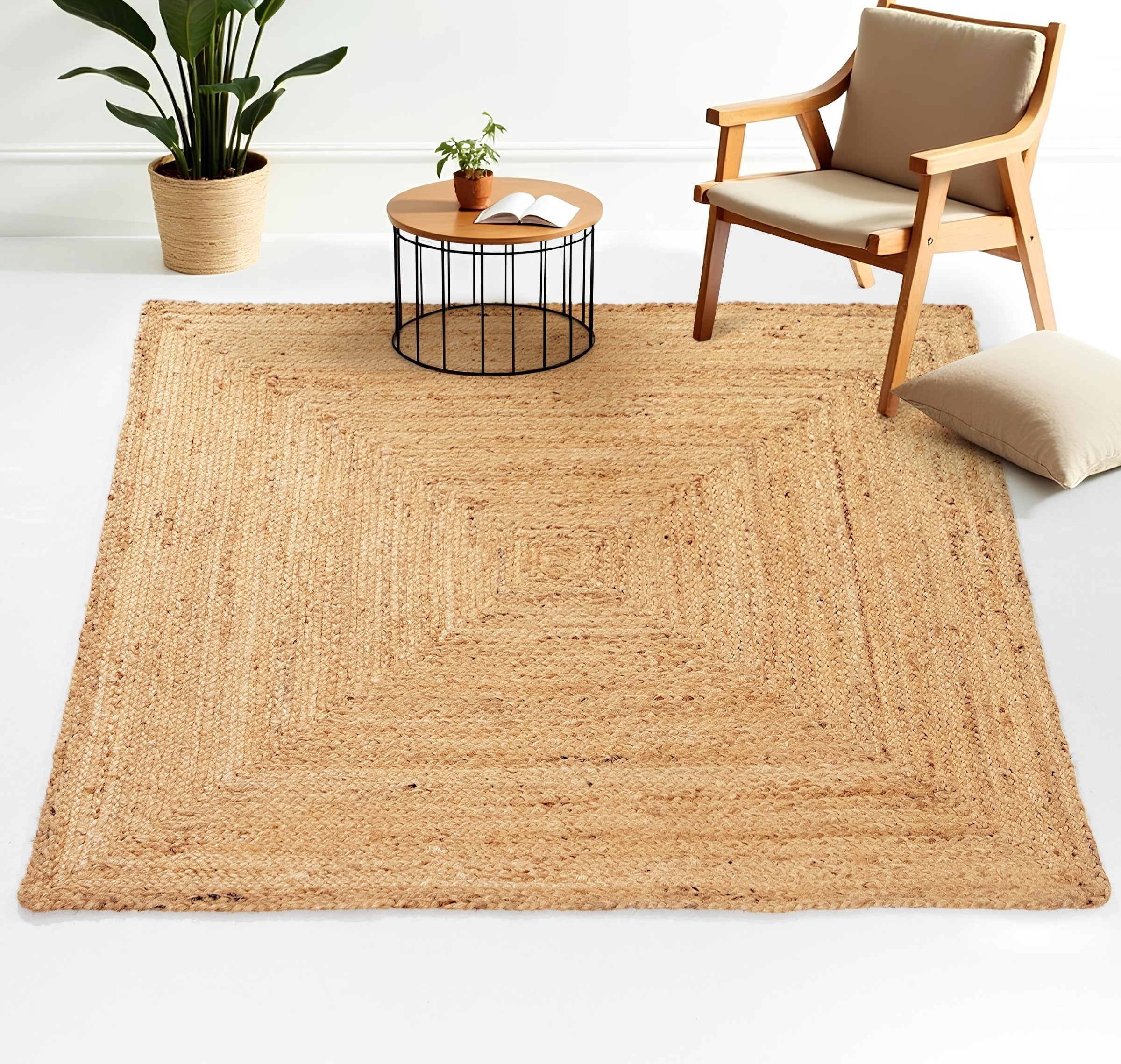 carpetfine Teppich »Nele Juteteppich Naturfaser«, rechteckig, 6 mm Höhe, geflochtener Wendeteppich aus 100% Jute, quadratisch und als Läufer