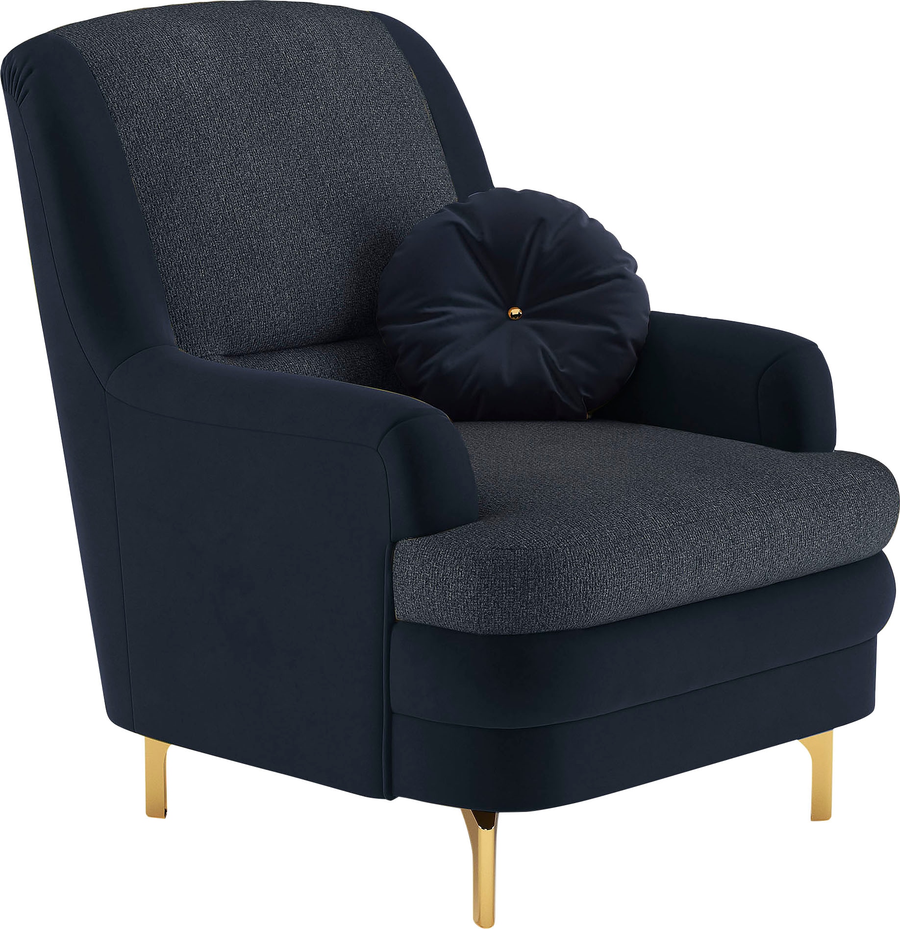 sit&more Sessel »Orient«, inkl. 1 Zierkissen mit Strass-Stein, goldfabene Metallfüße