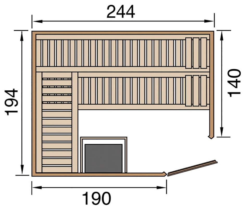 weka Sauna »Varberg« Set,  7,5 kW Bio-Ofen mit digitaler Steuerung
