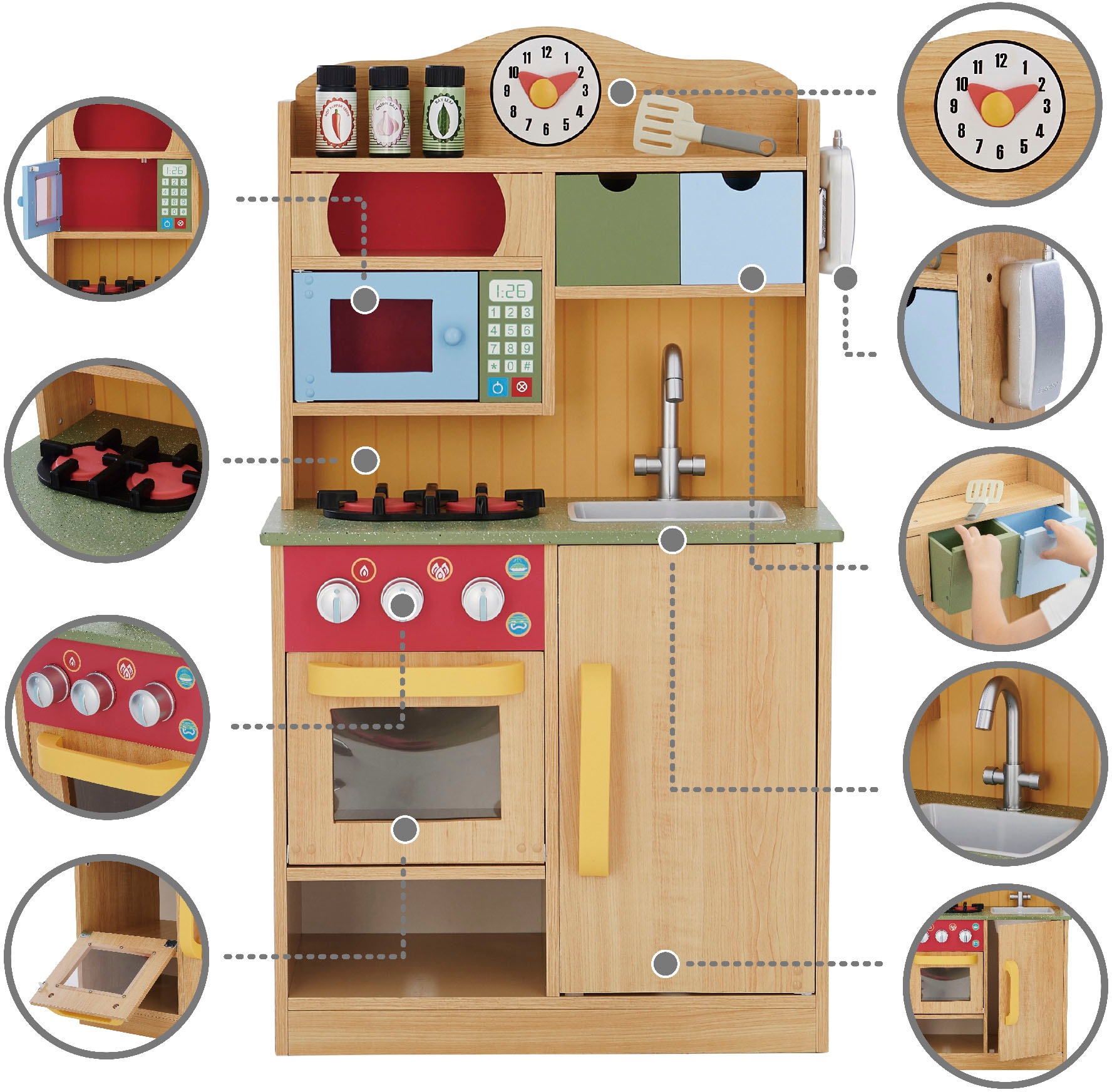 TEAMSON™ KIDS    Spielküche »Little Chef Florence Classic«, mit drehbaren Bedienknöpfen mit Klickgeräusch