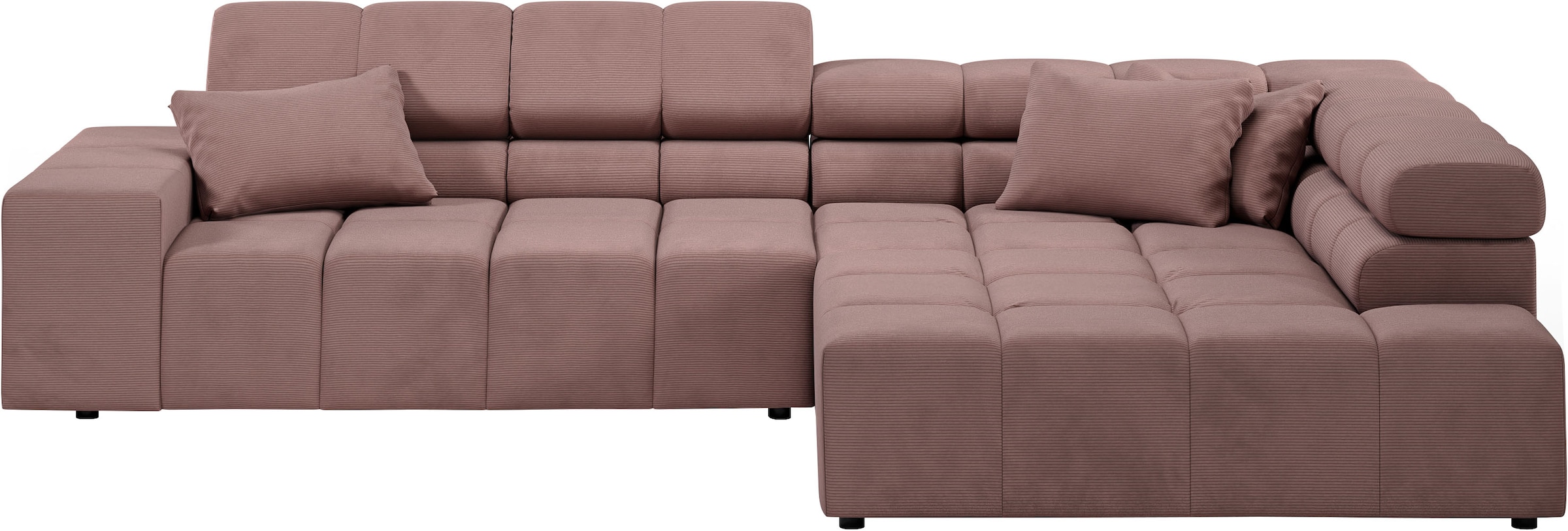 INOSIGN Ecksofa »Ancona incl. Kopfteilverstellung, Breite 319cm, L-Form«, wahlweise motorische Sitztiefenverstellung, auch in Cord + Easy Care